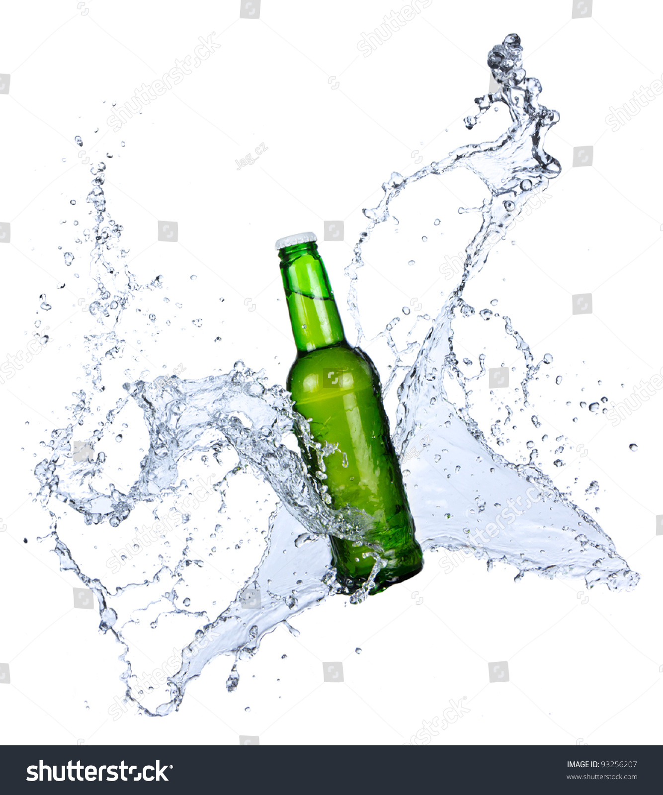 Bottle Beer Water Splash Isolated On Stock Photo 93256207 - Shutterstock