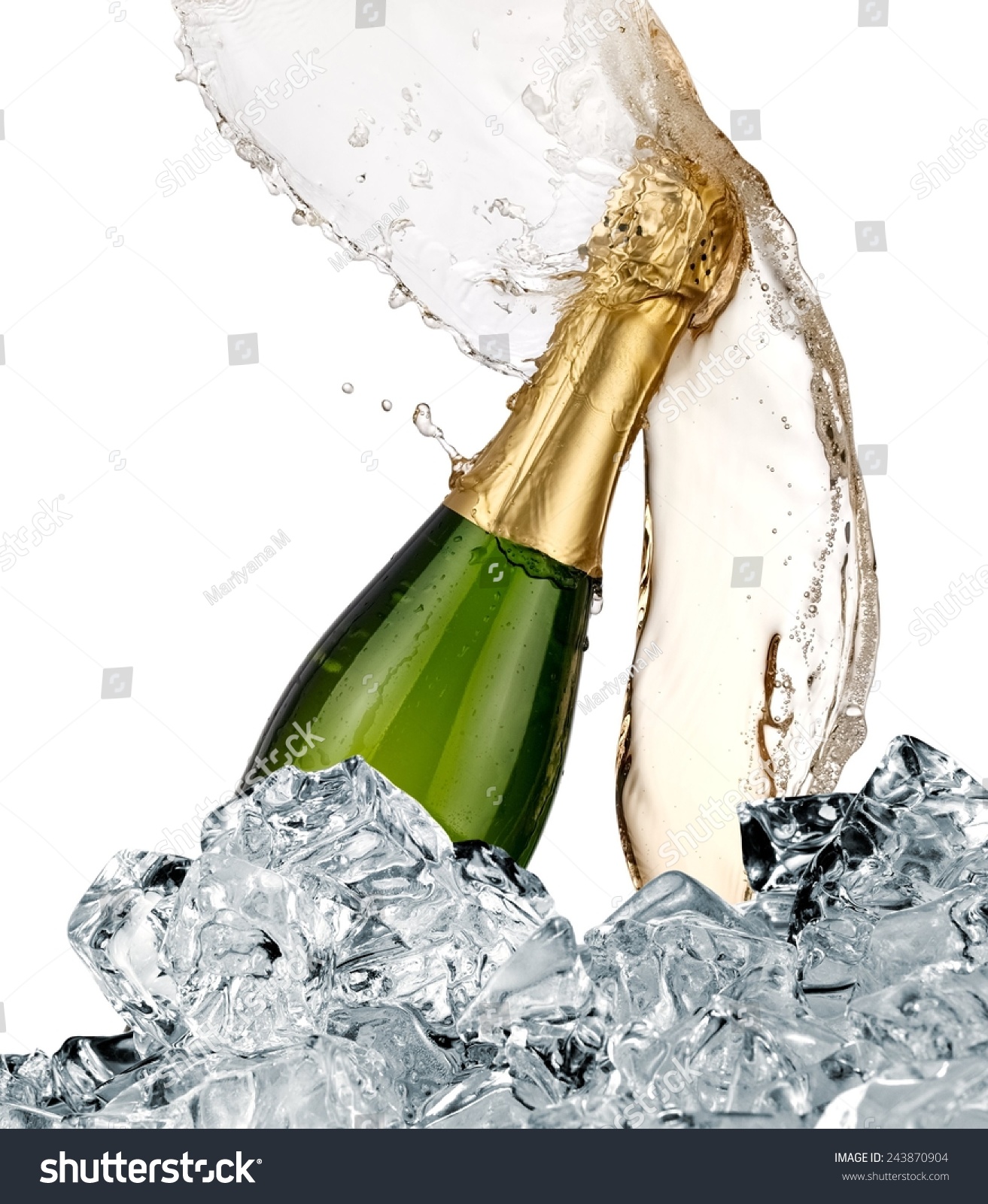 Champagne Bottle Over Ice Splash Stock Photo 243870904 - Shutterstock