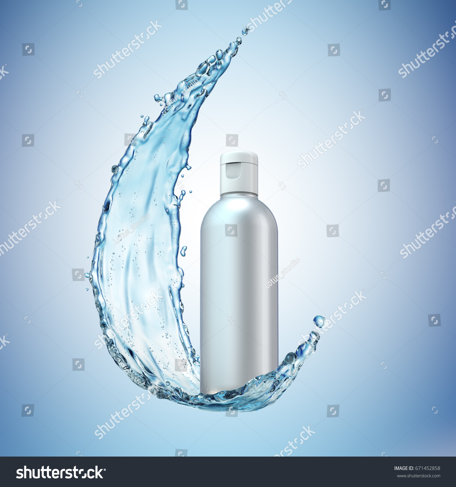 Cream Bottle Mock Water Splash On Stock Illustration 671452858 ...