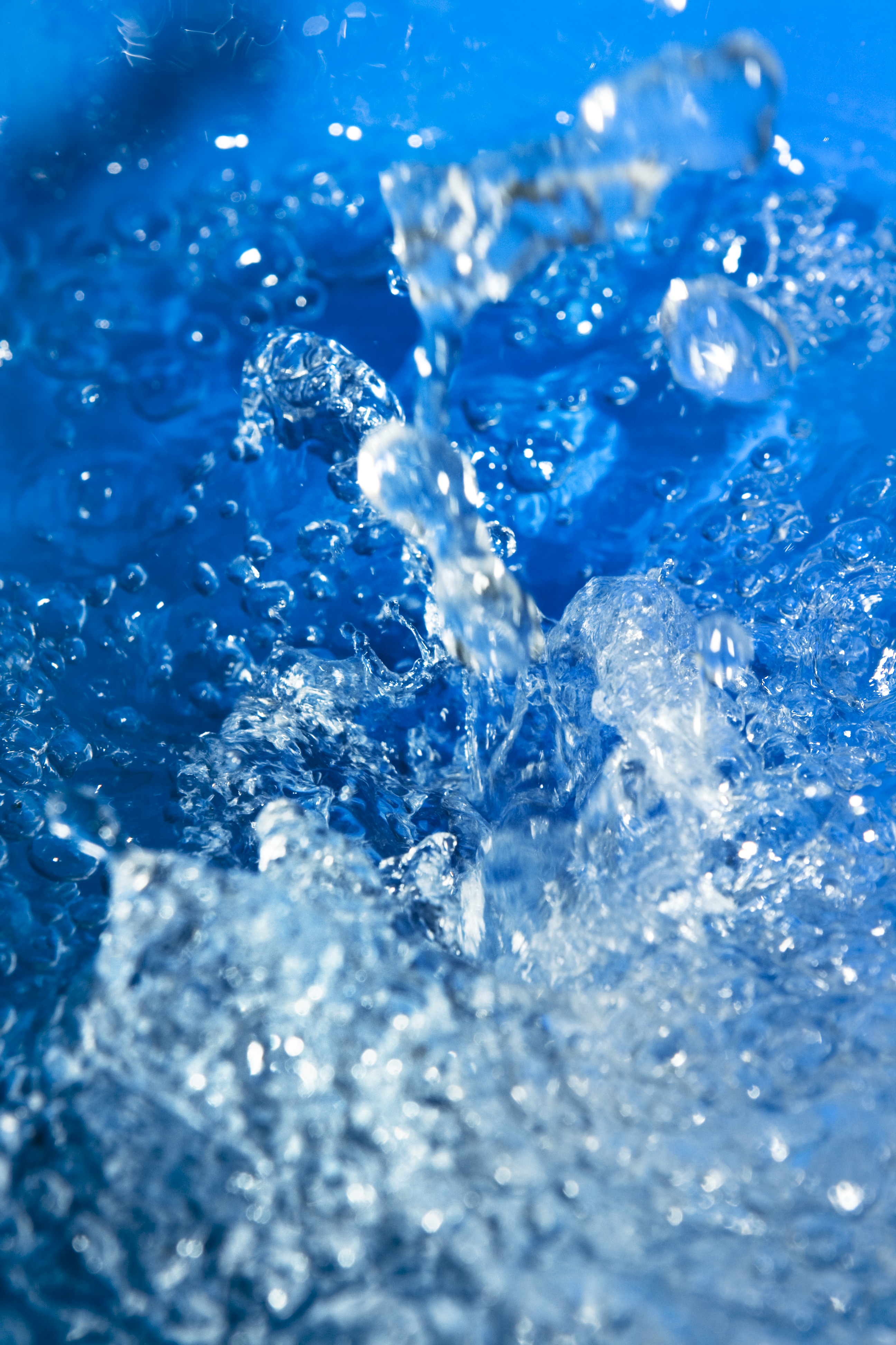 Splashing Blue Water, Wet, Hygienic, Waves, Water, HQ Photo