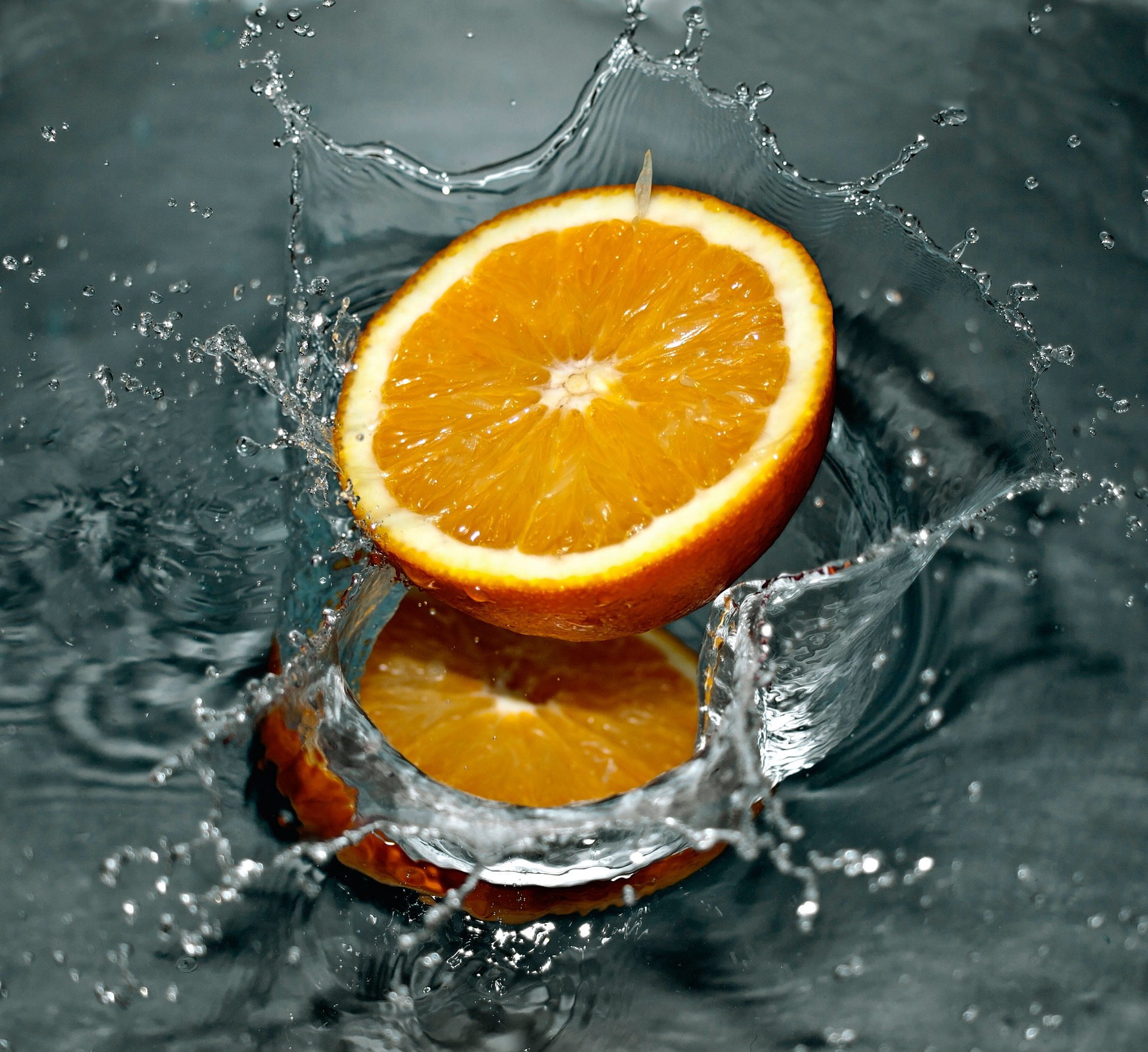 Splashing orange photo