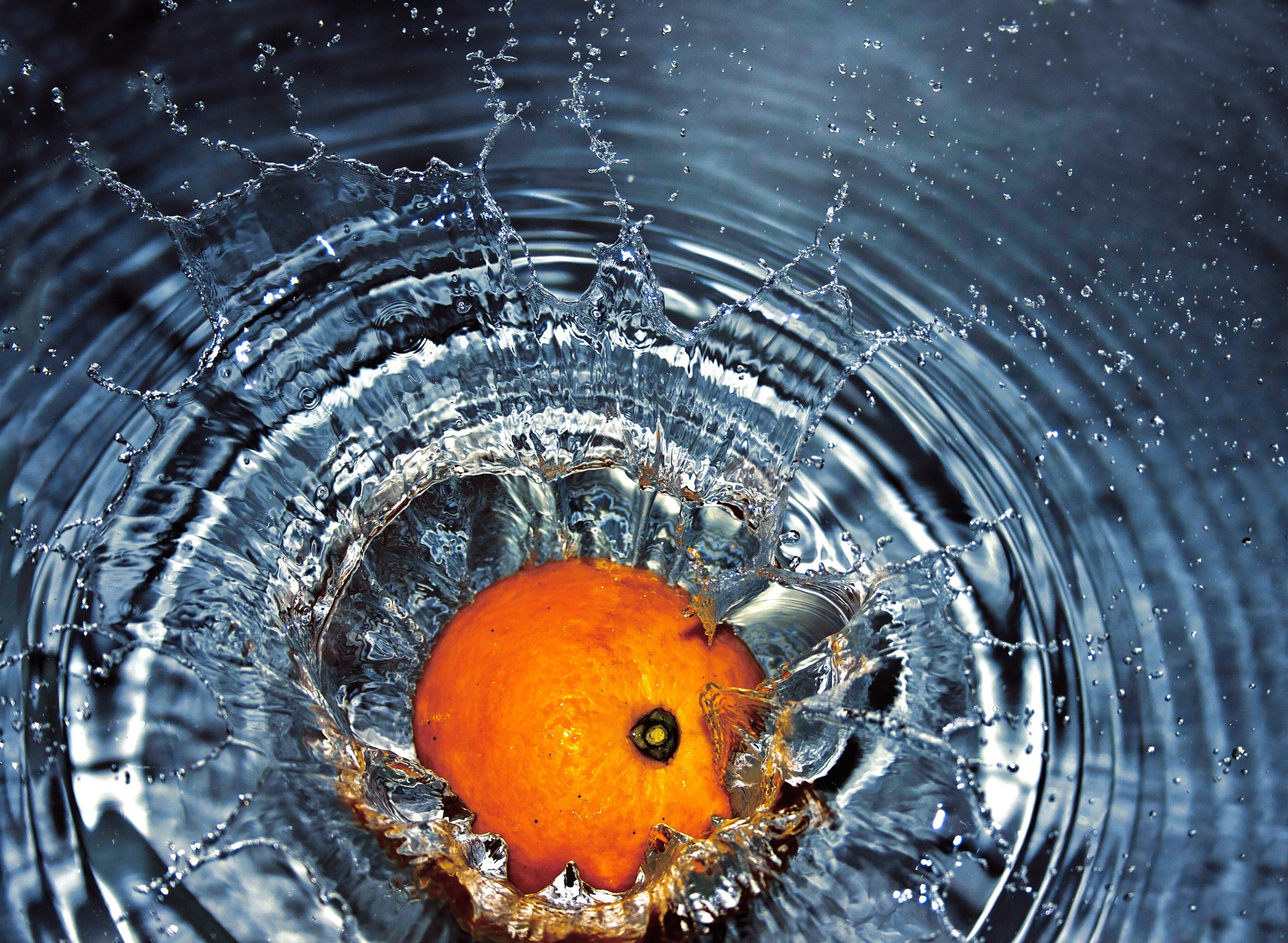 Splashing orange photo
