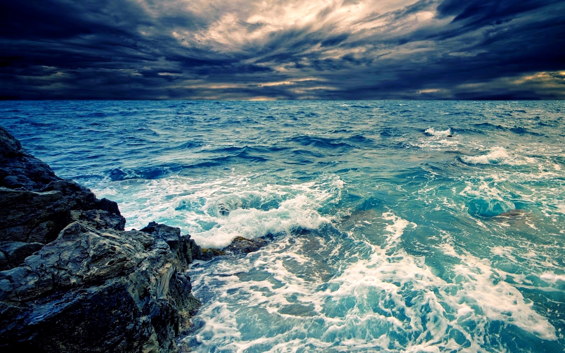 Oceans: Rock Water Partly Waves Sea Cloudy Clouds Ocean Splashing ...