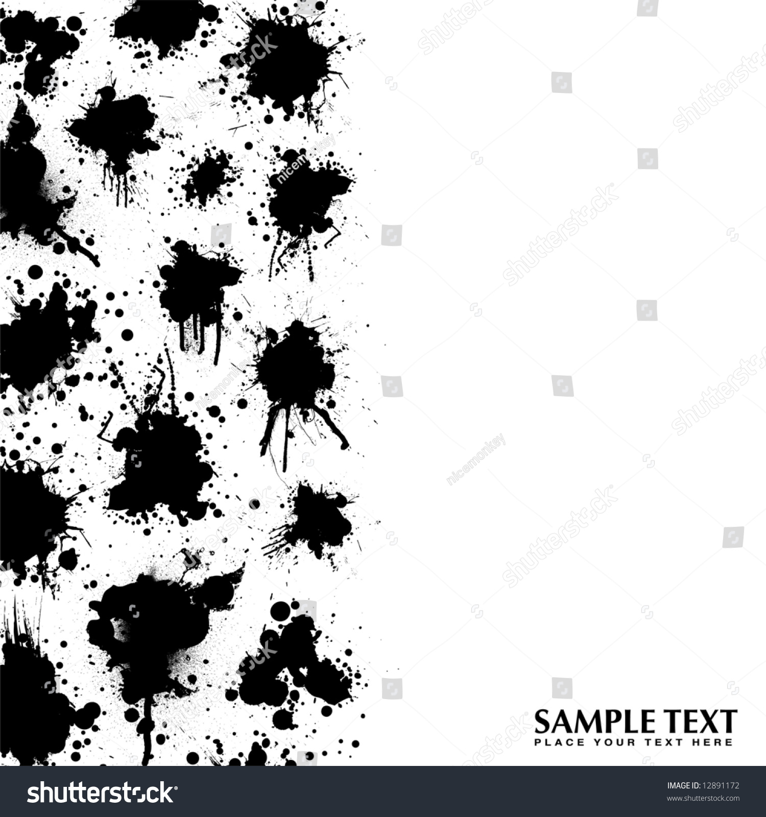 Ink Splat Border Room Copy Space Stock Vector 12891172 - Shutterstock
