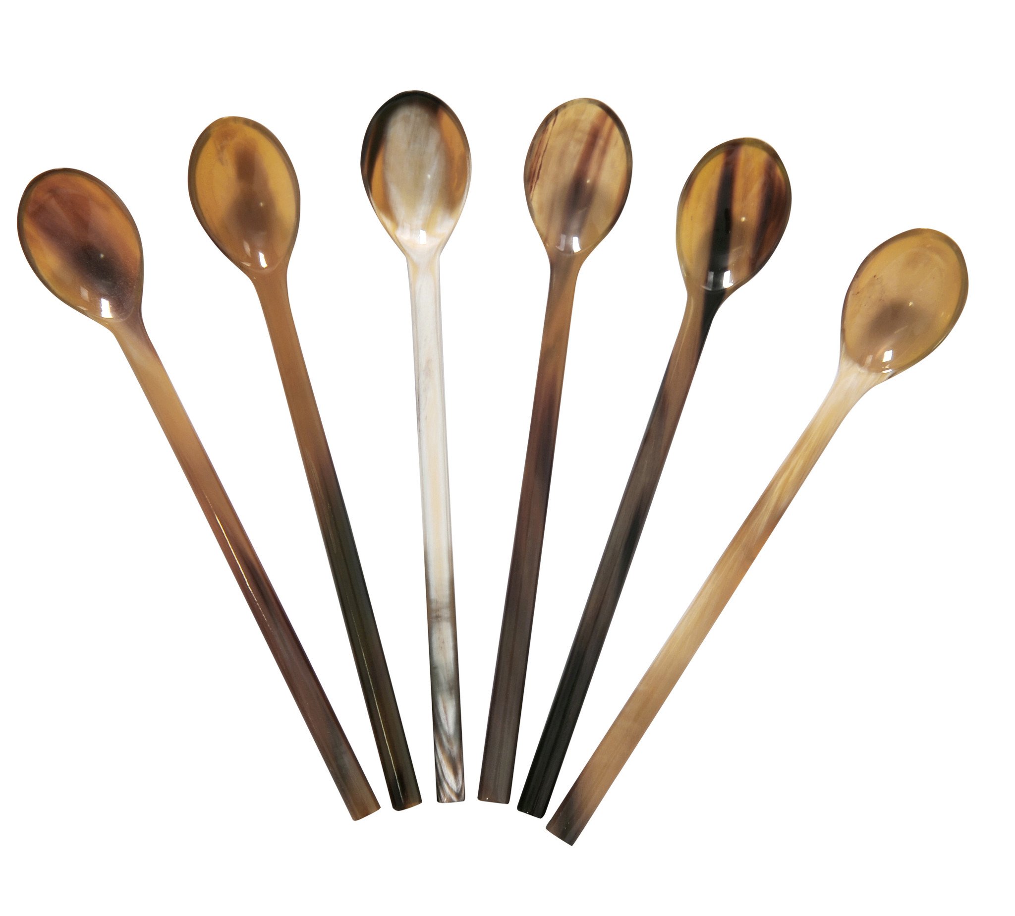 Set of 6 Buffalo Horn Caviar Spoons 7