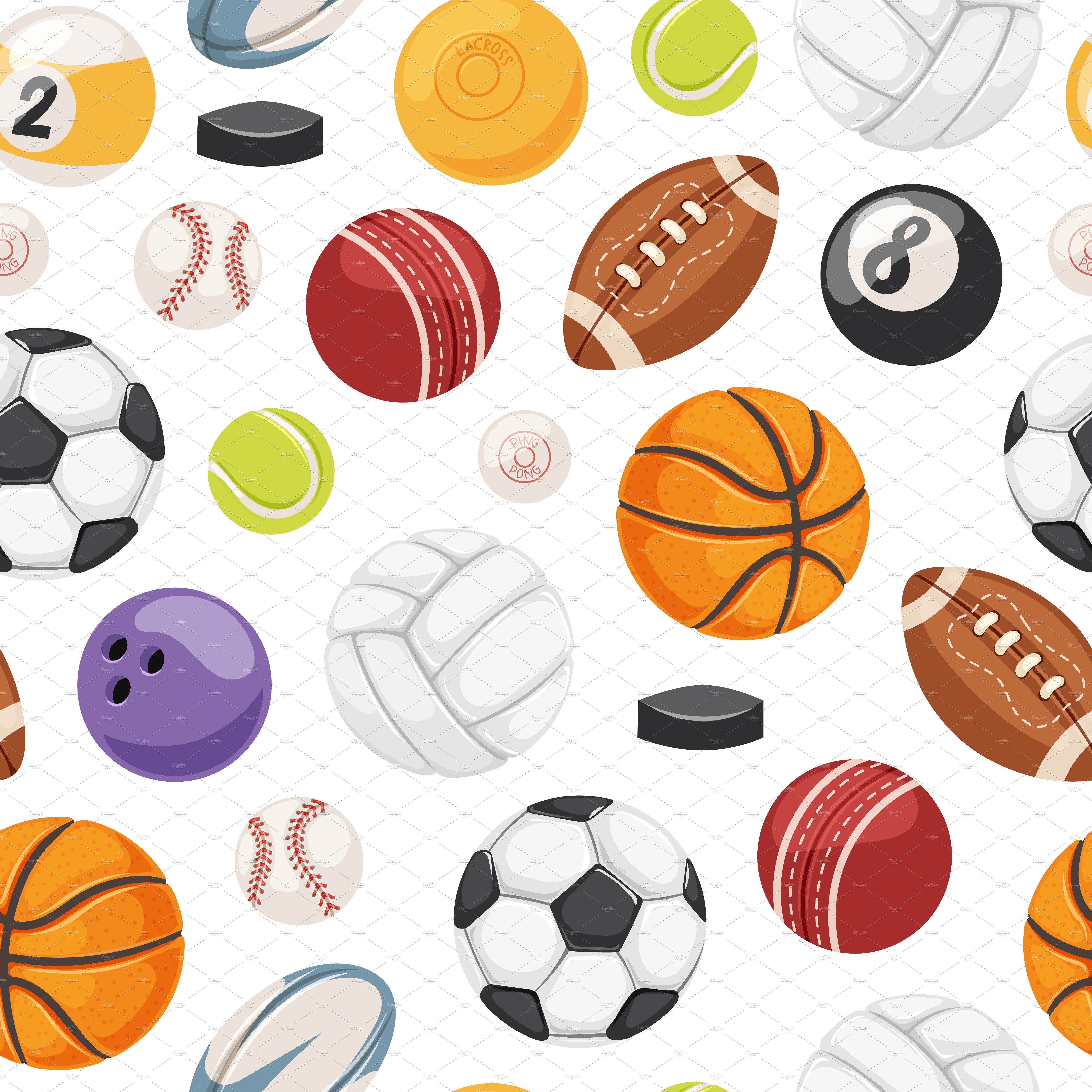Sport balls seamless pattern ~ Illustrations ~ Creative Market