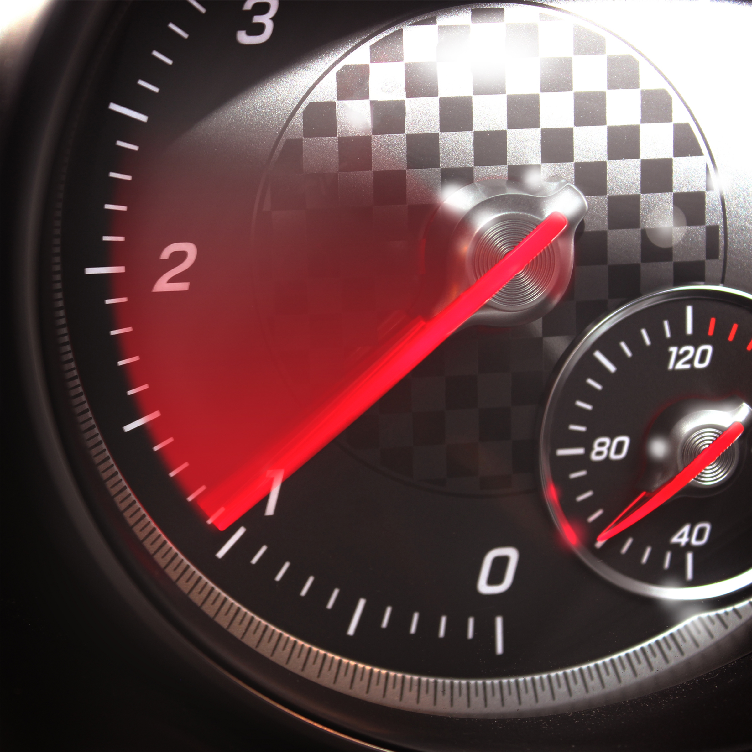 Sports car rpm gauge - tachometer speeding up photo