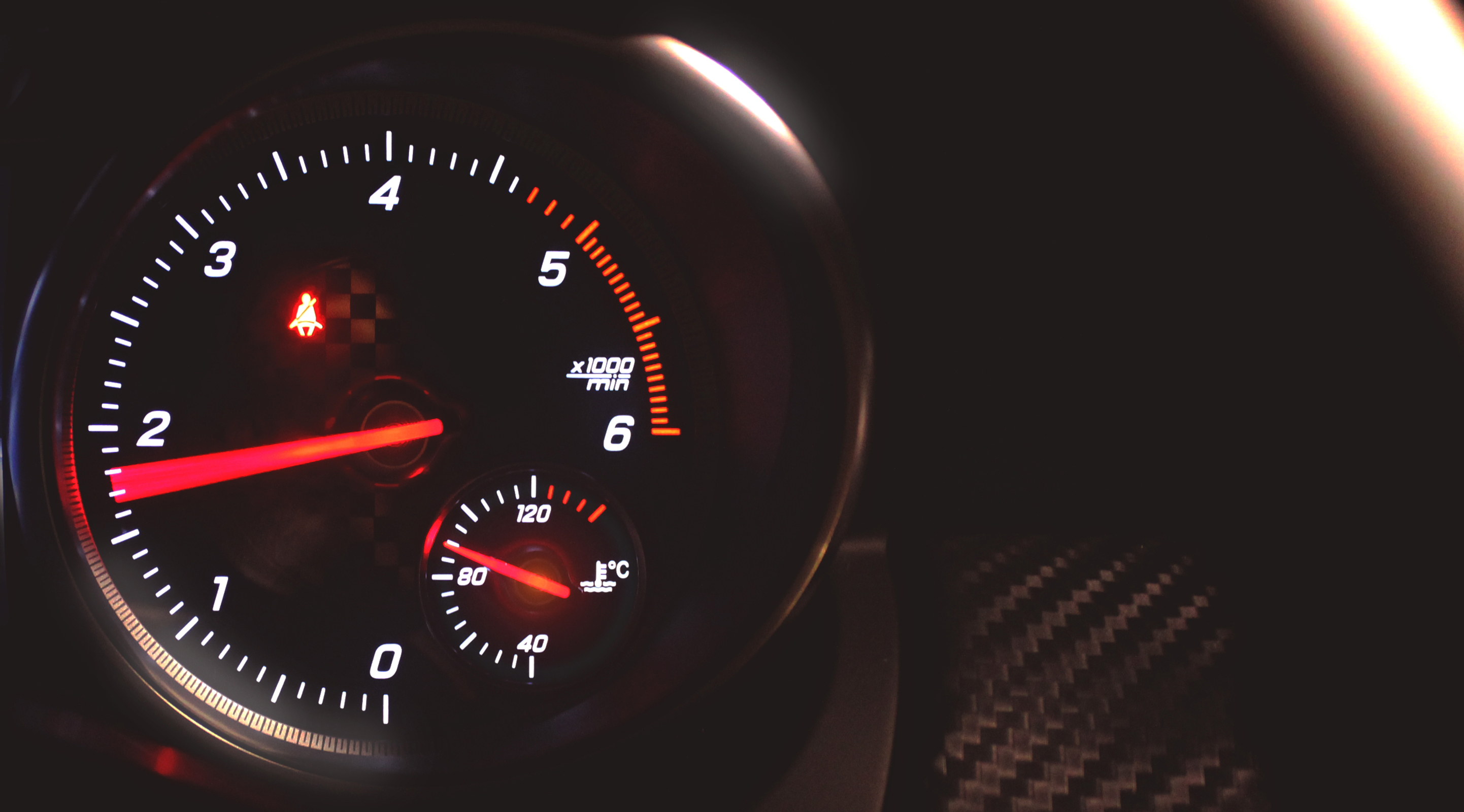 Sports car tachometer speeding - with copyspace photo