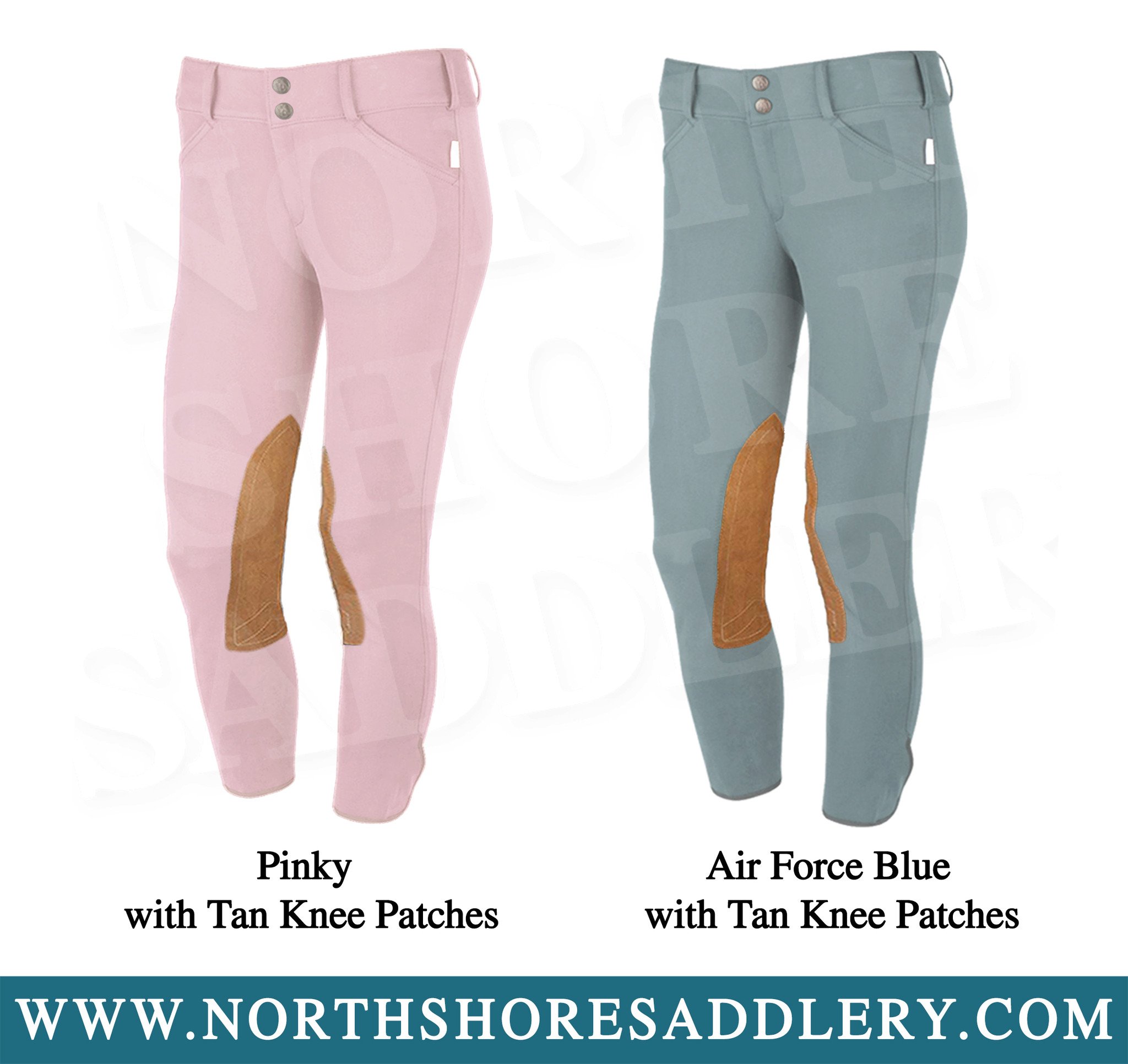 Tailored Sportsman Low Rise Front Zip Breech with Tan Knee Patches ...