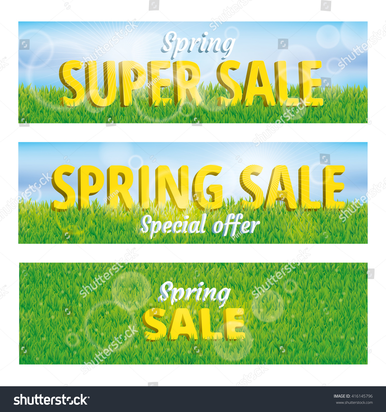 Super Sale Spring Green Grass Background Stock Vector 416145796 ...