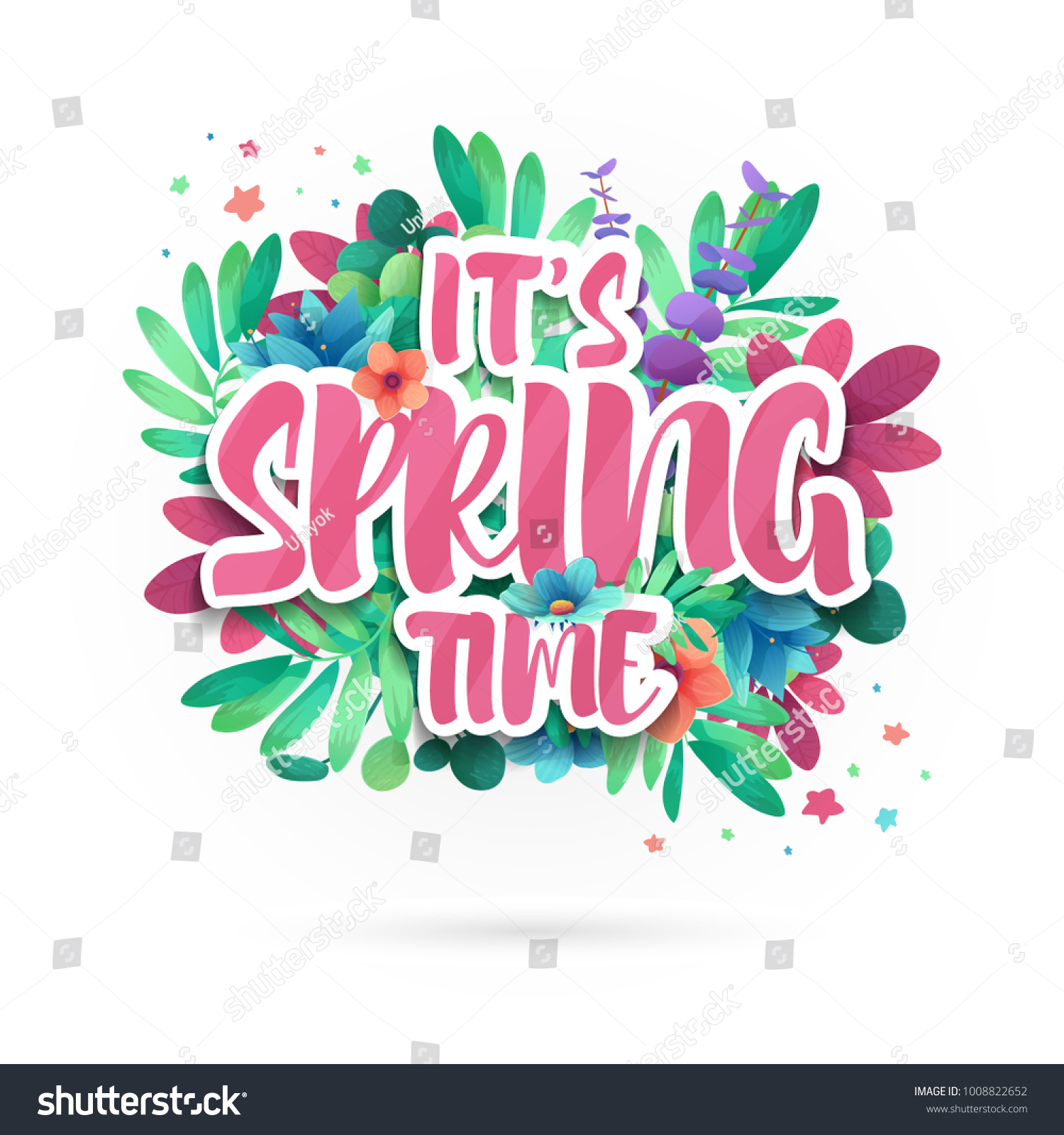 Design Symbol Spring Time Banner Flower Stock Vector (2018 ...