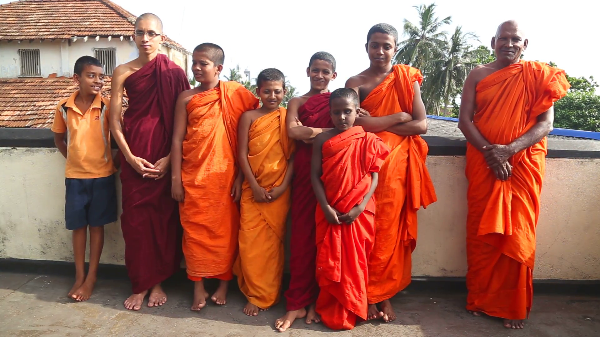 GALLE, SRI LANKA - MARCH 2014: The view of Buddhist monks in a ...