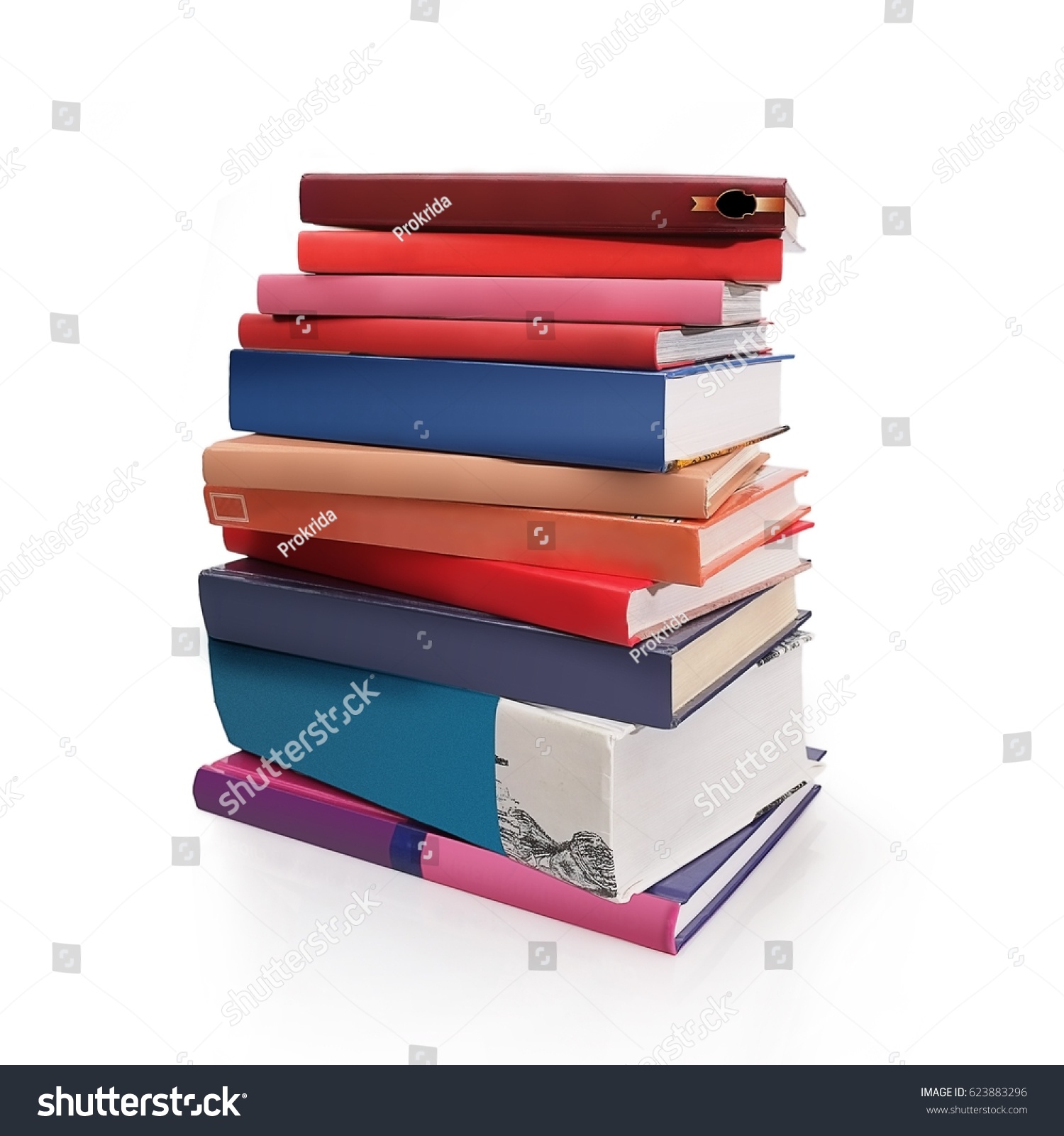 Stack Books On White Background Stock Photo 623883296 - Shutterstock