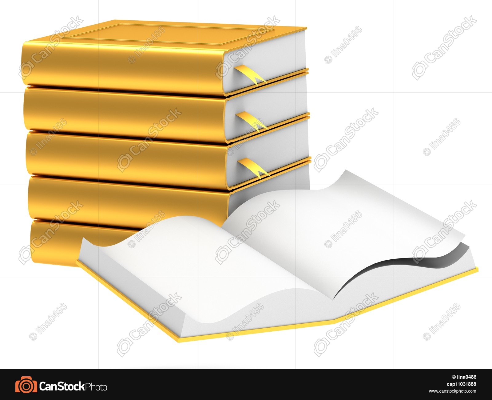 Gold stack of books isolated on white background stock illustration ...