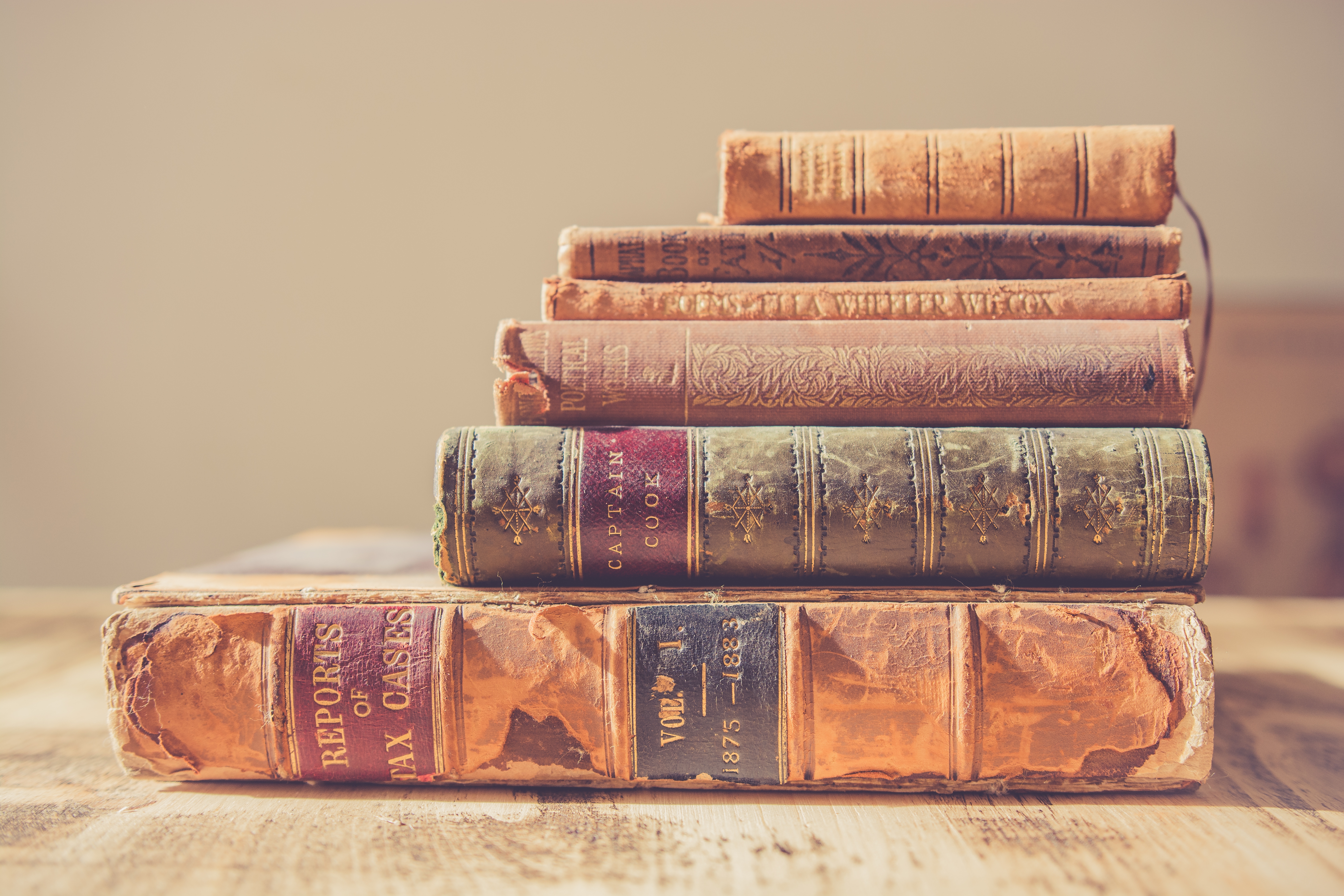 Stack Antique Books Free Stock Photo - NegativeSpace