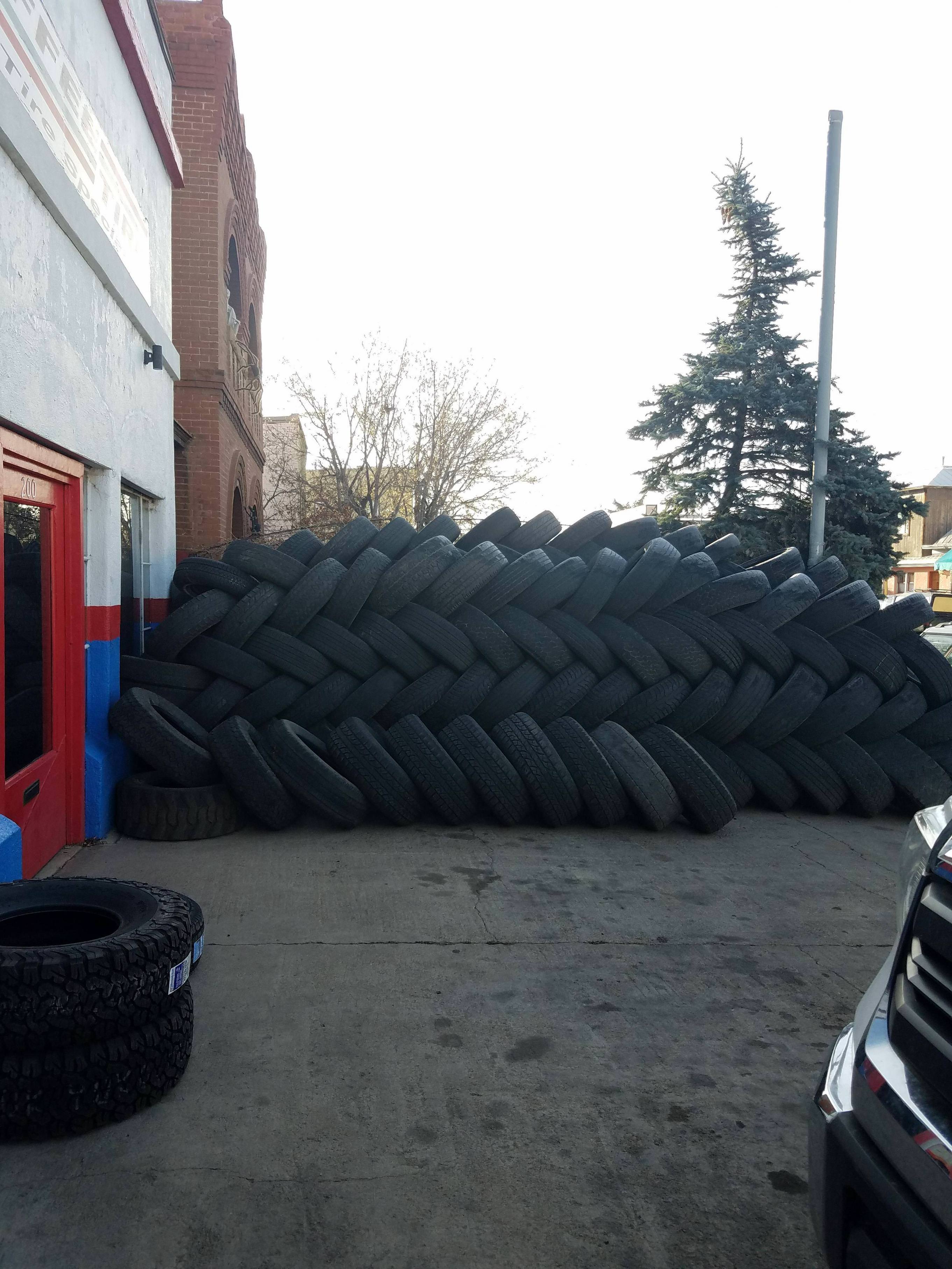 This stack of tires. - Imgur