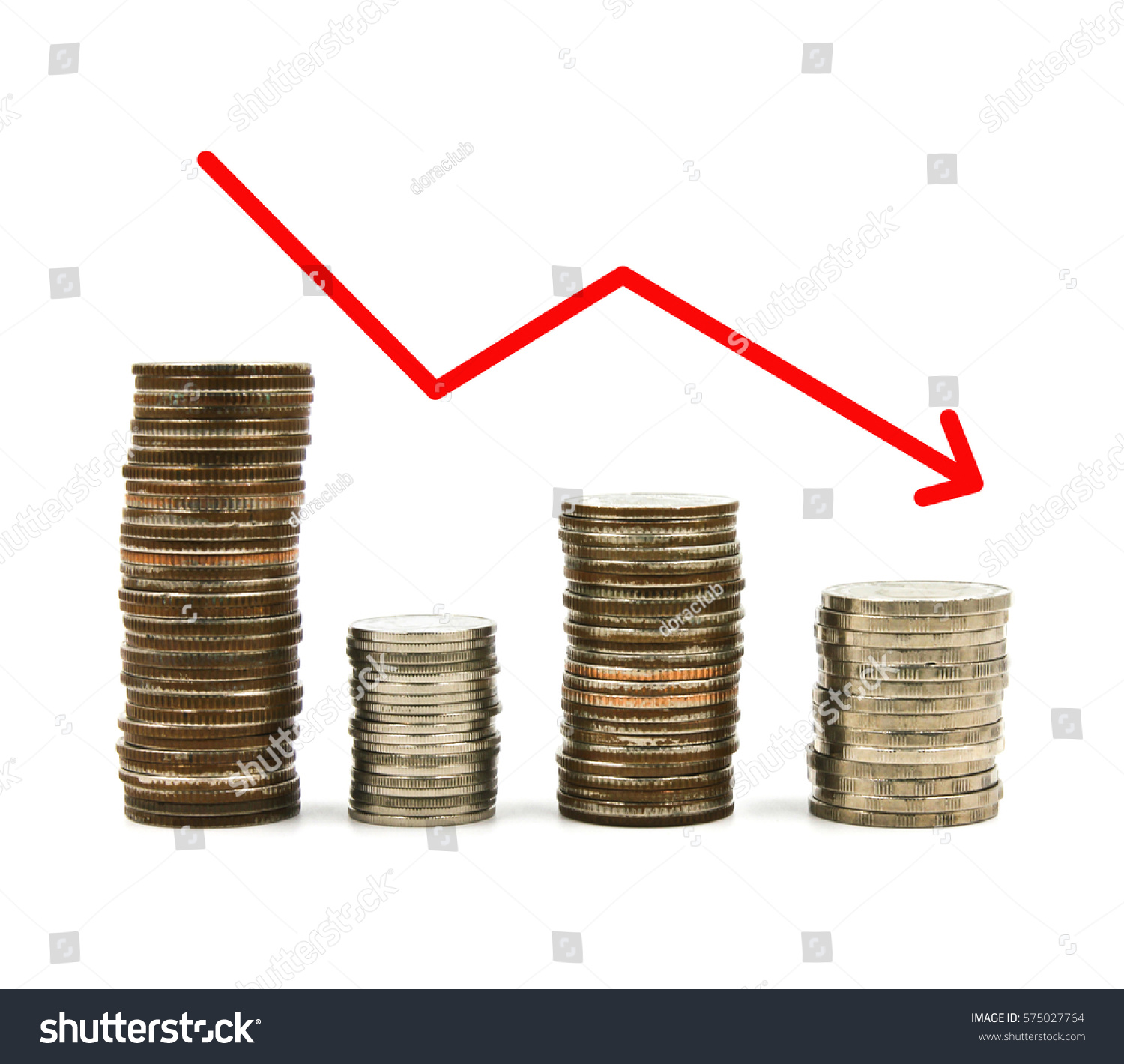 Stacked Coins Graph Arrow Stock Photo 575027764 - Shutterstock
