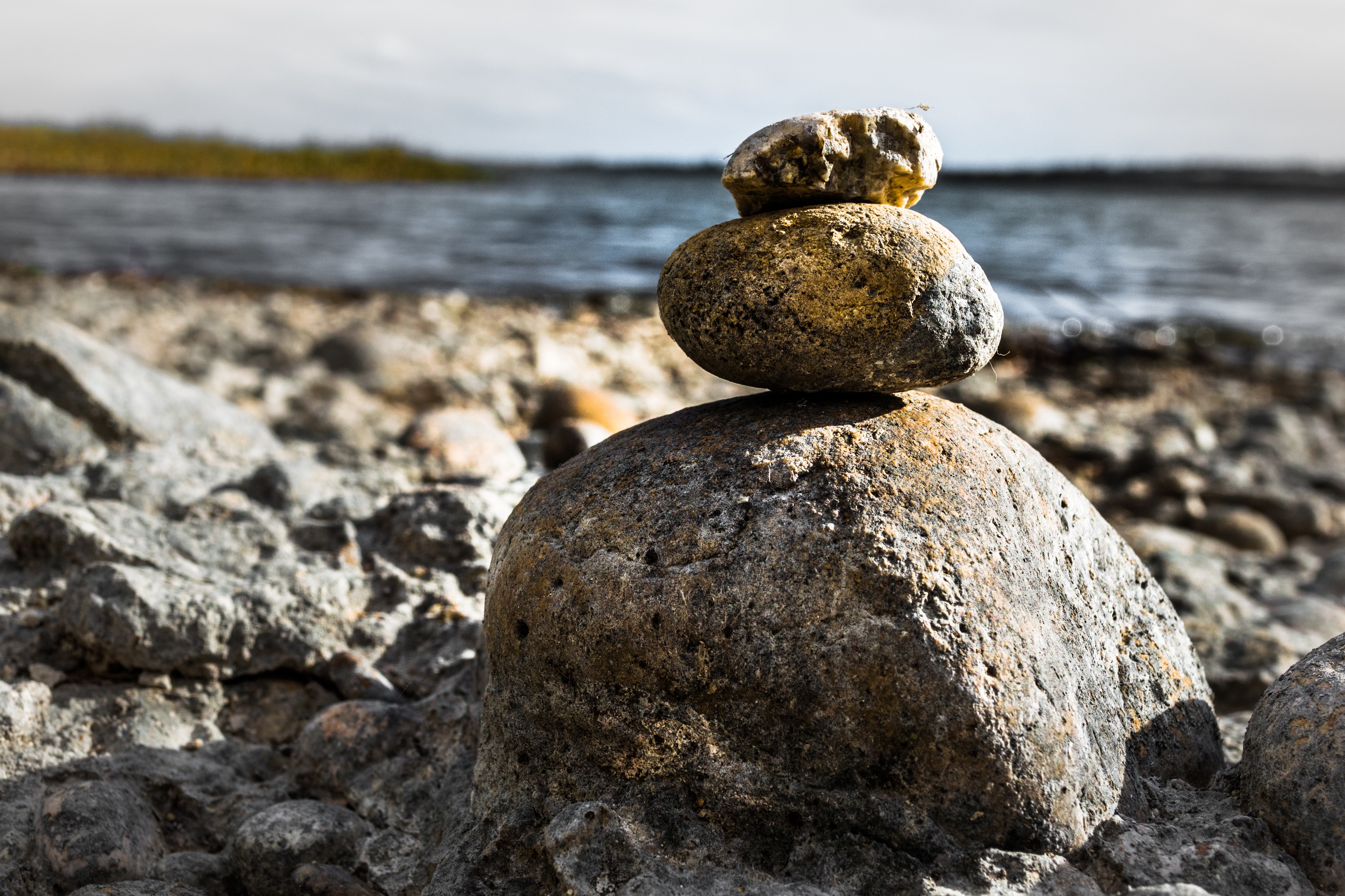 Stacking brown stones photo