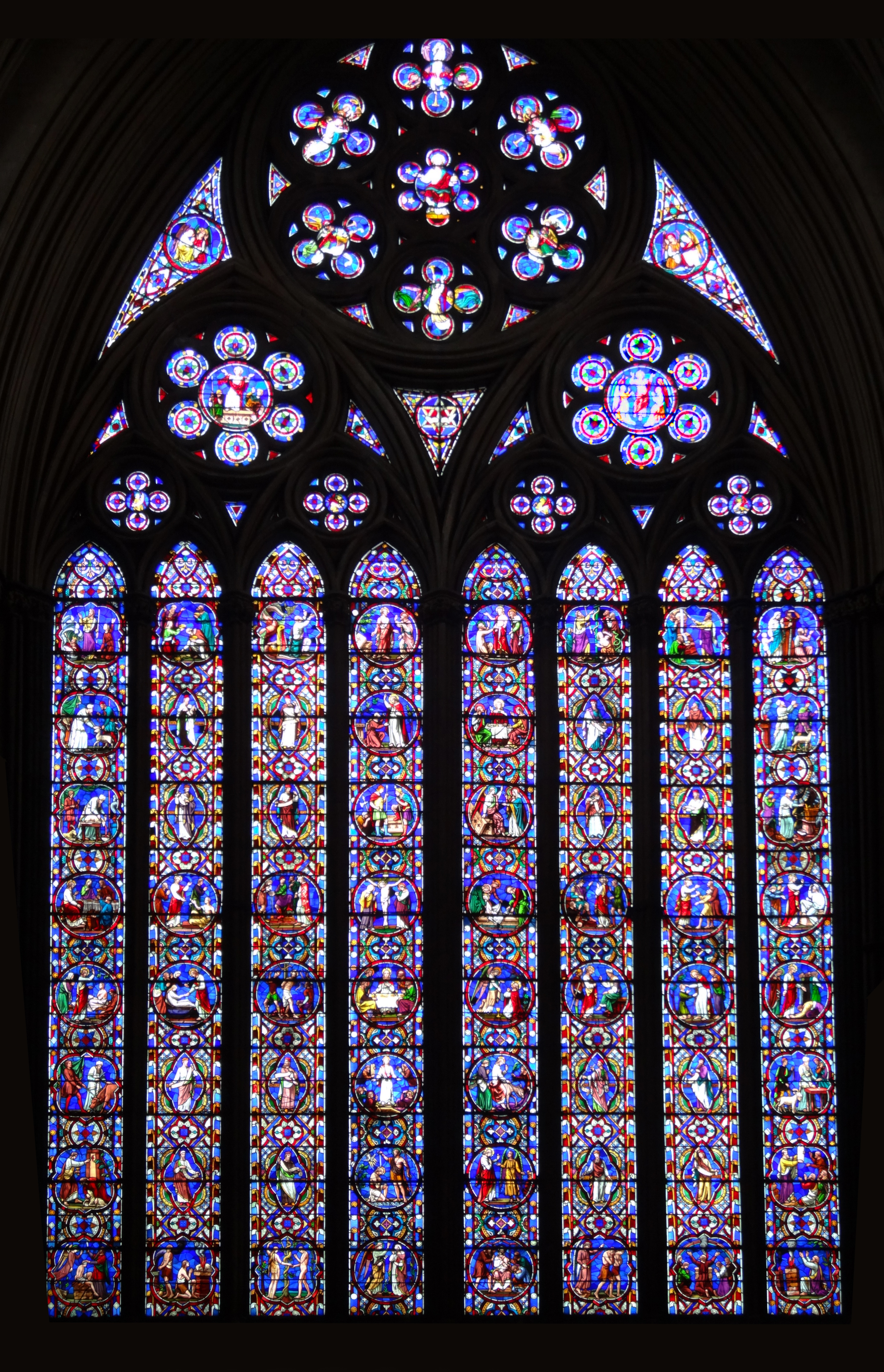 File:Stained glass windows in Lincoln Cathedral 07 East Window.jpg ...