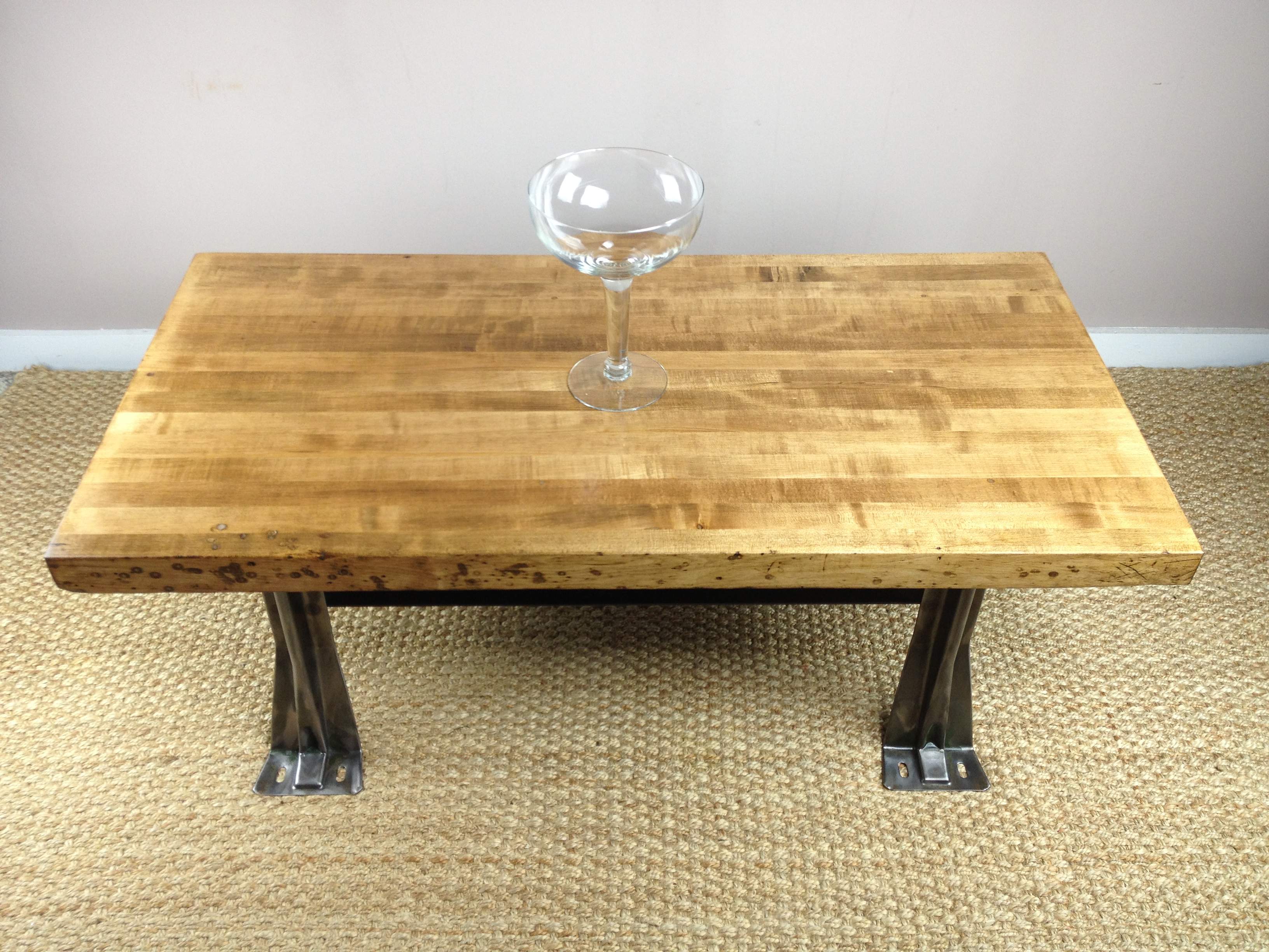 DIY Custom Square Low Coffee Table Using Reclaimed Wood Top And ...