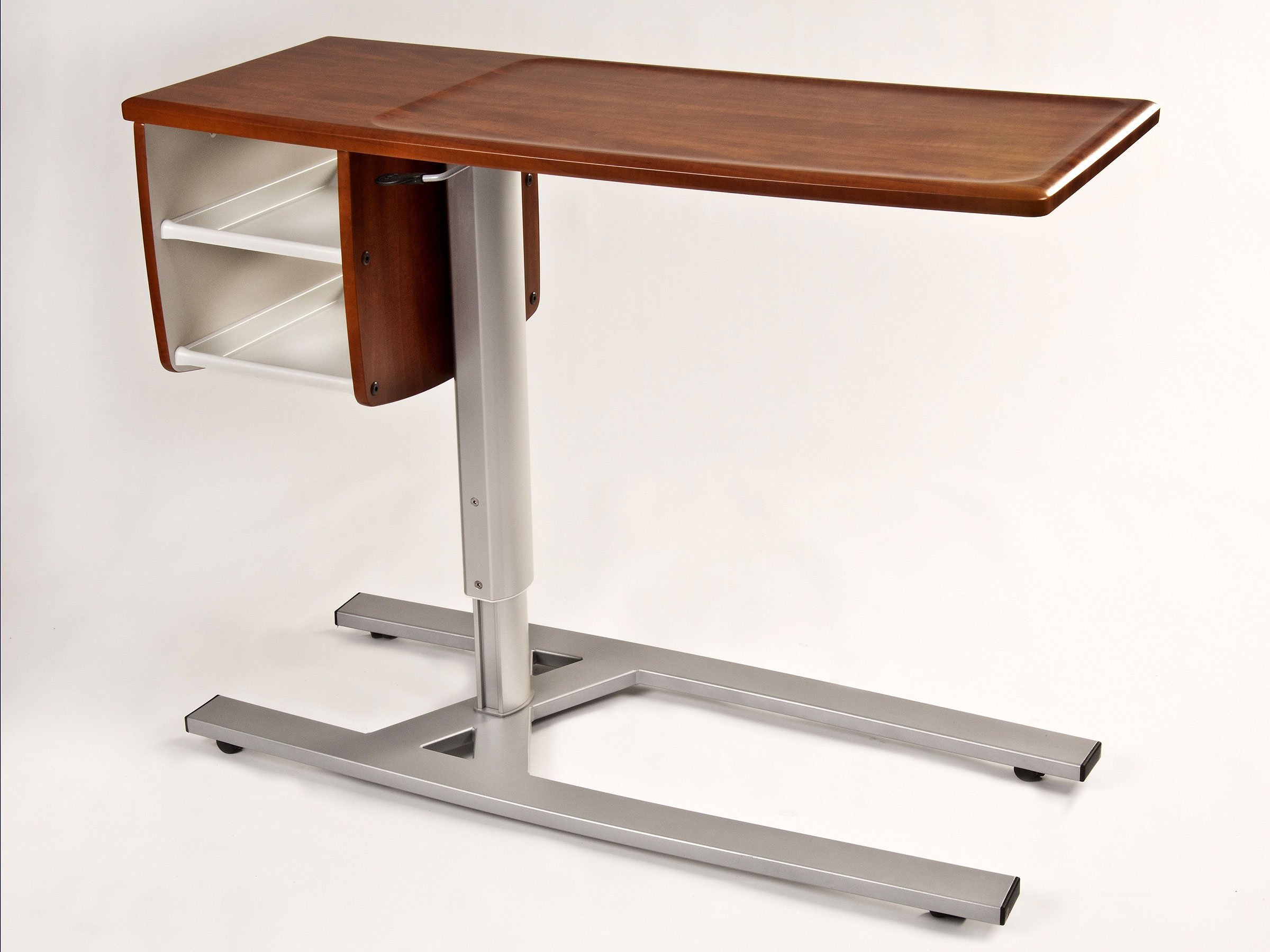 Over The Bed Modern Hospital Tray Table With Wooden Top And ...