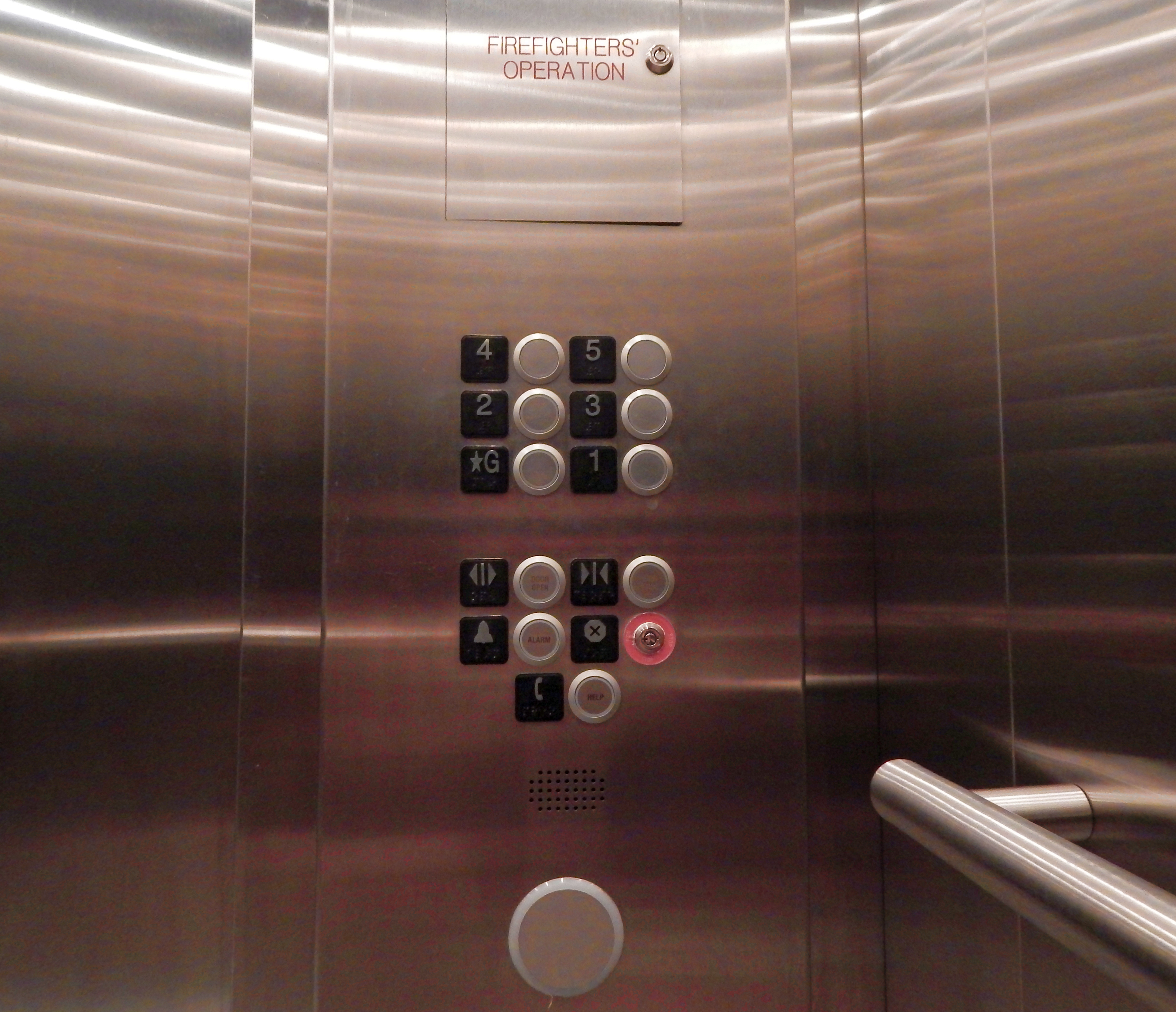 Stainless steel elevator interior photo