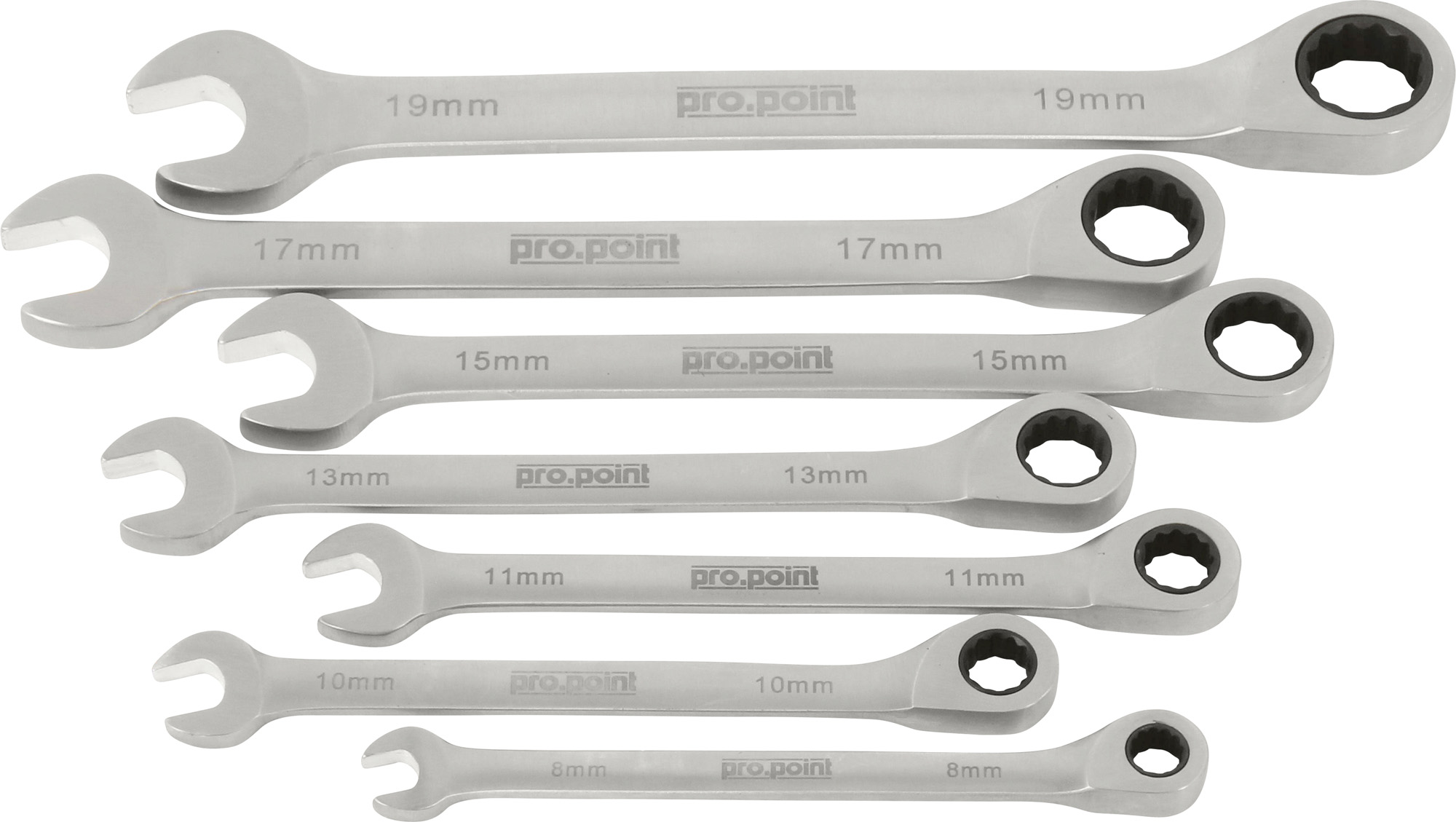 7 pc Metric Ratcheting Stainless Steel Combination Wrench Set ...