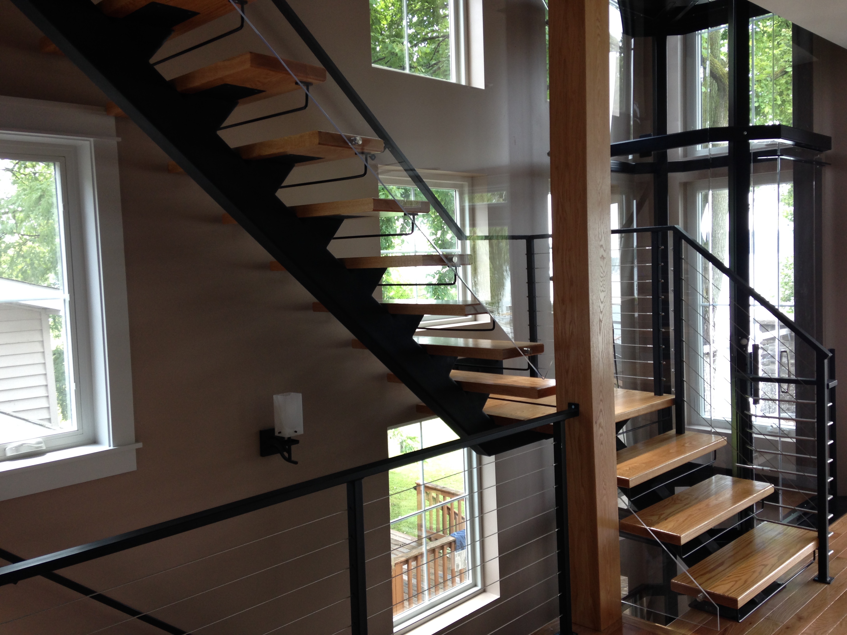 Metal Floating Stairs & Straight Stair Photo Gallery | Acadia Stairs