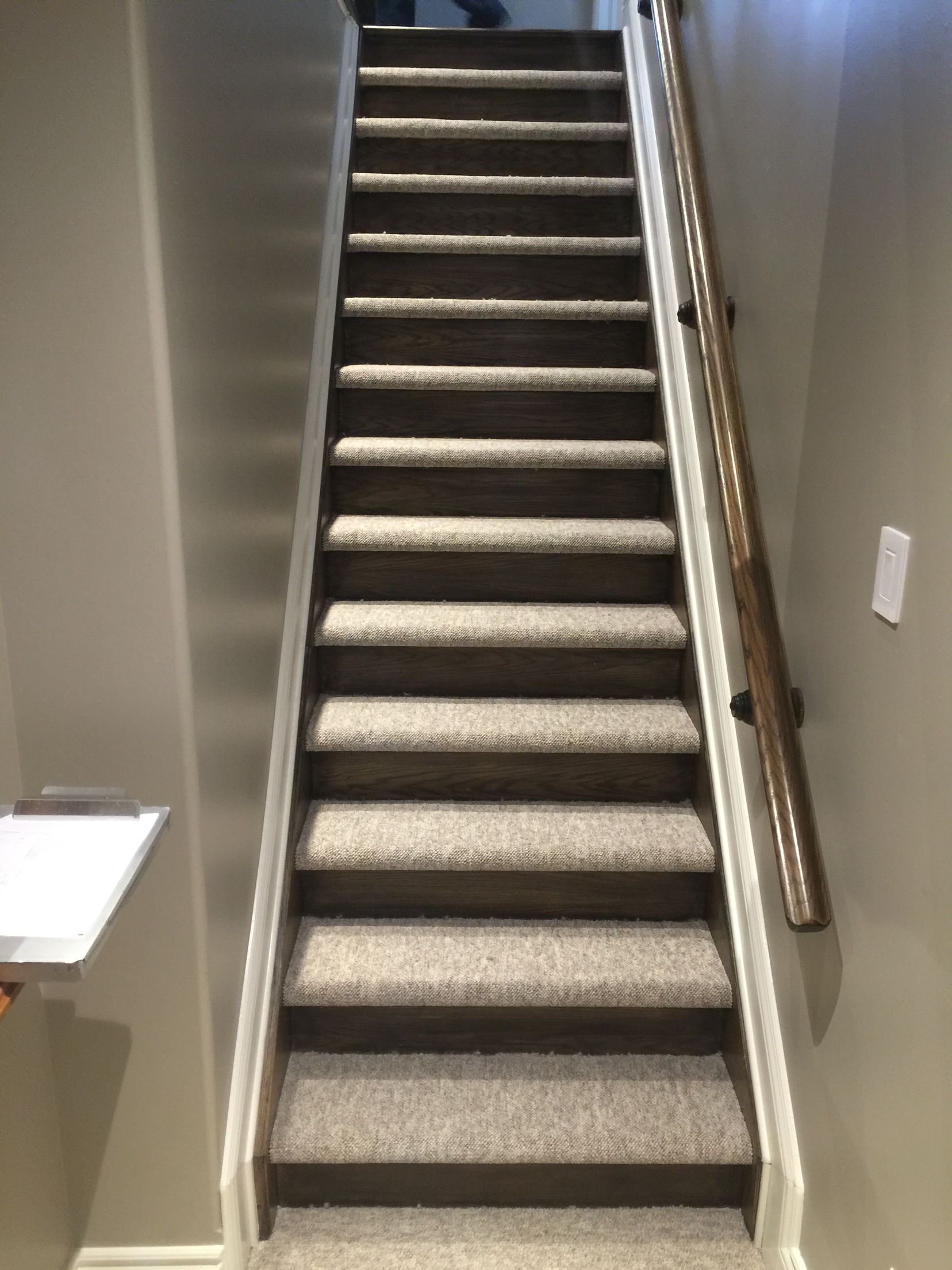 Closed stairs, carpet and wood risers | Stairs and Floor | Pinterest ...