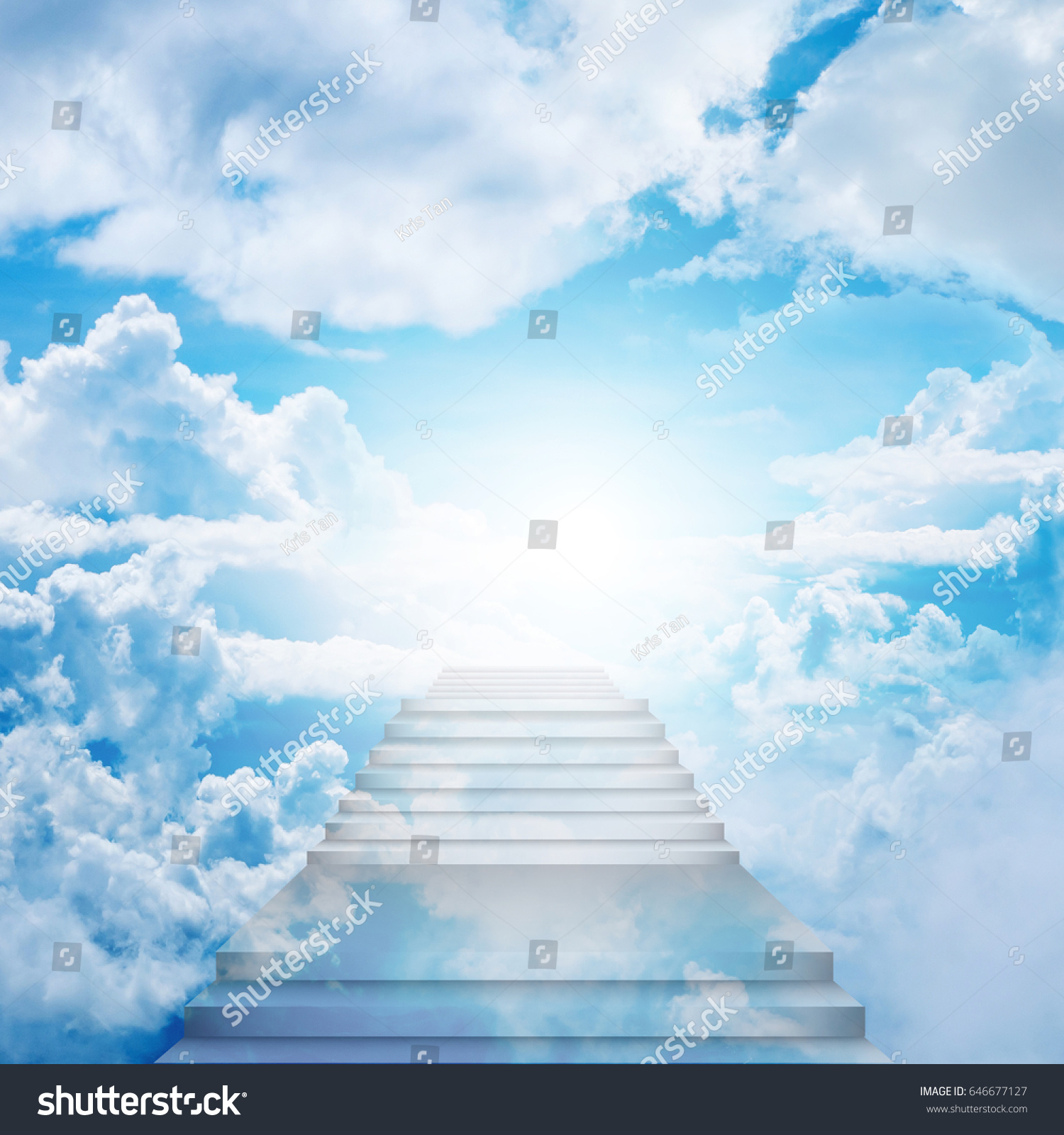 Stairway Heaven Stairs On Sky Stock Photo (Royalty Free) 646677127 ...