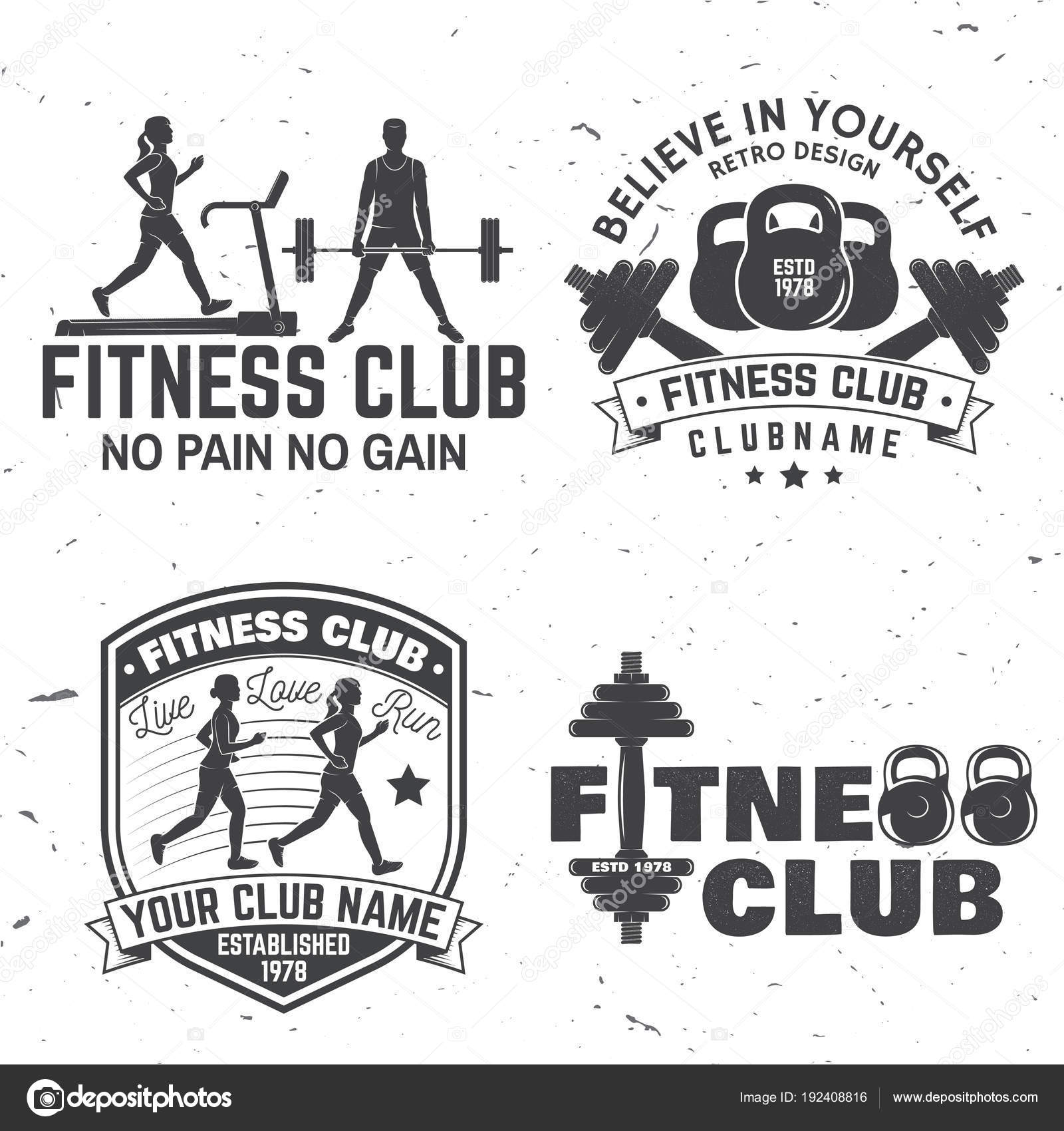 Set of fitness club badges. Vector. Concept for shirt or print ...