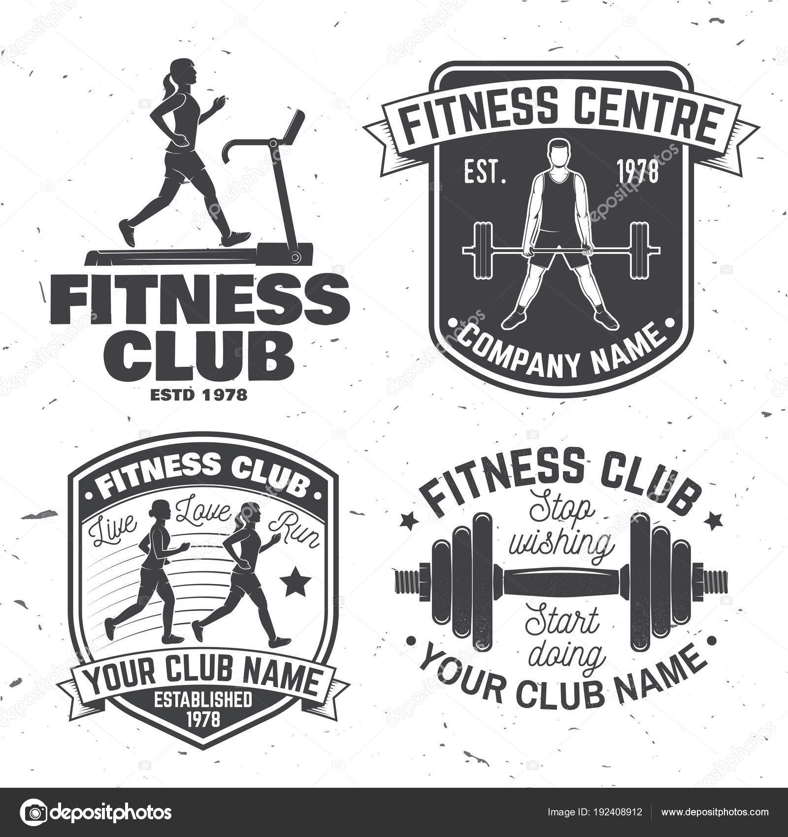 Set of fitness club badges. Vector. Concept for shirt or print ...