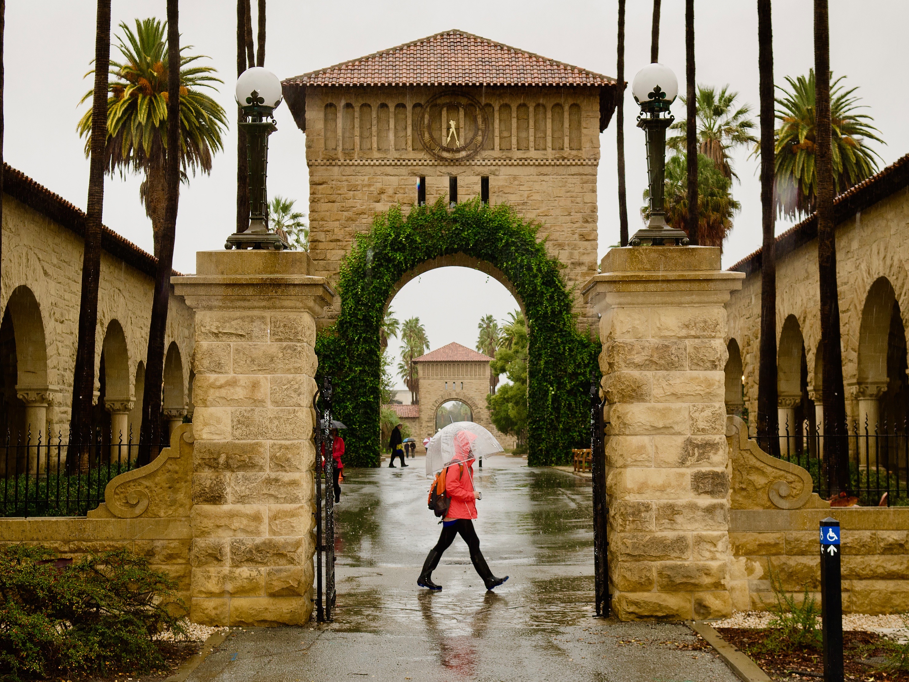 Stanford in the rain