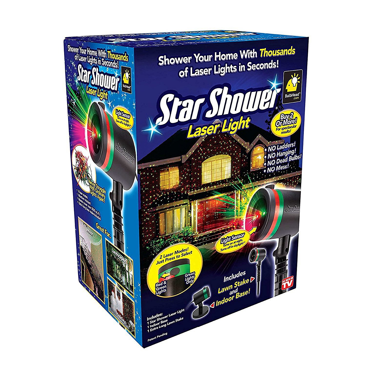 Amazon.com : Star Shower As Seen on TV Static Laser Lights Star ...