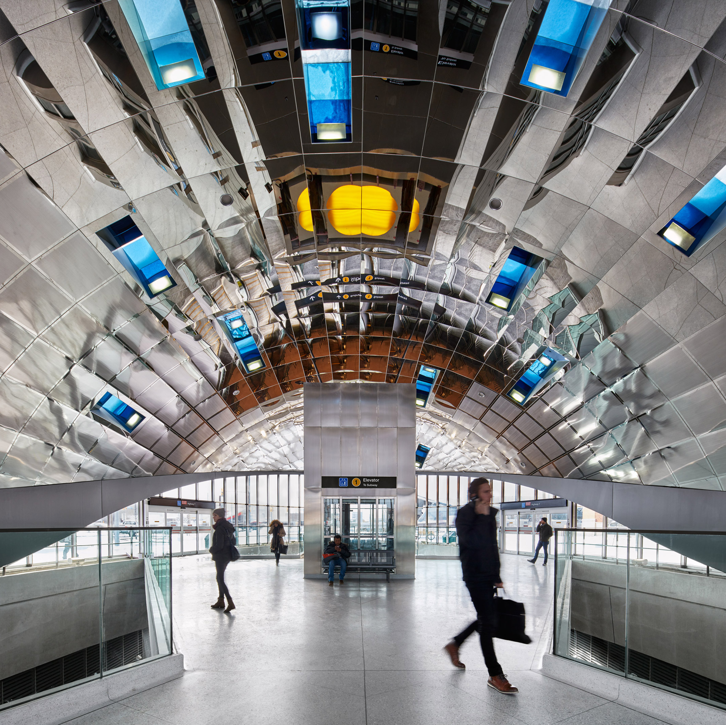 Grimshaw creates curved mirrored ceiling inside Toronto metro station