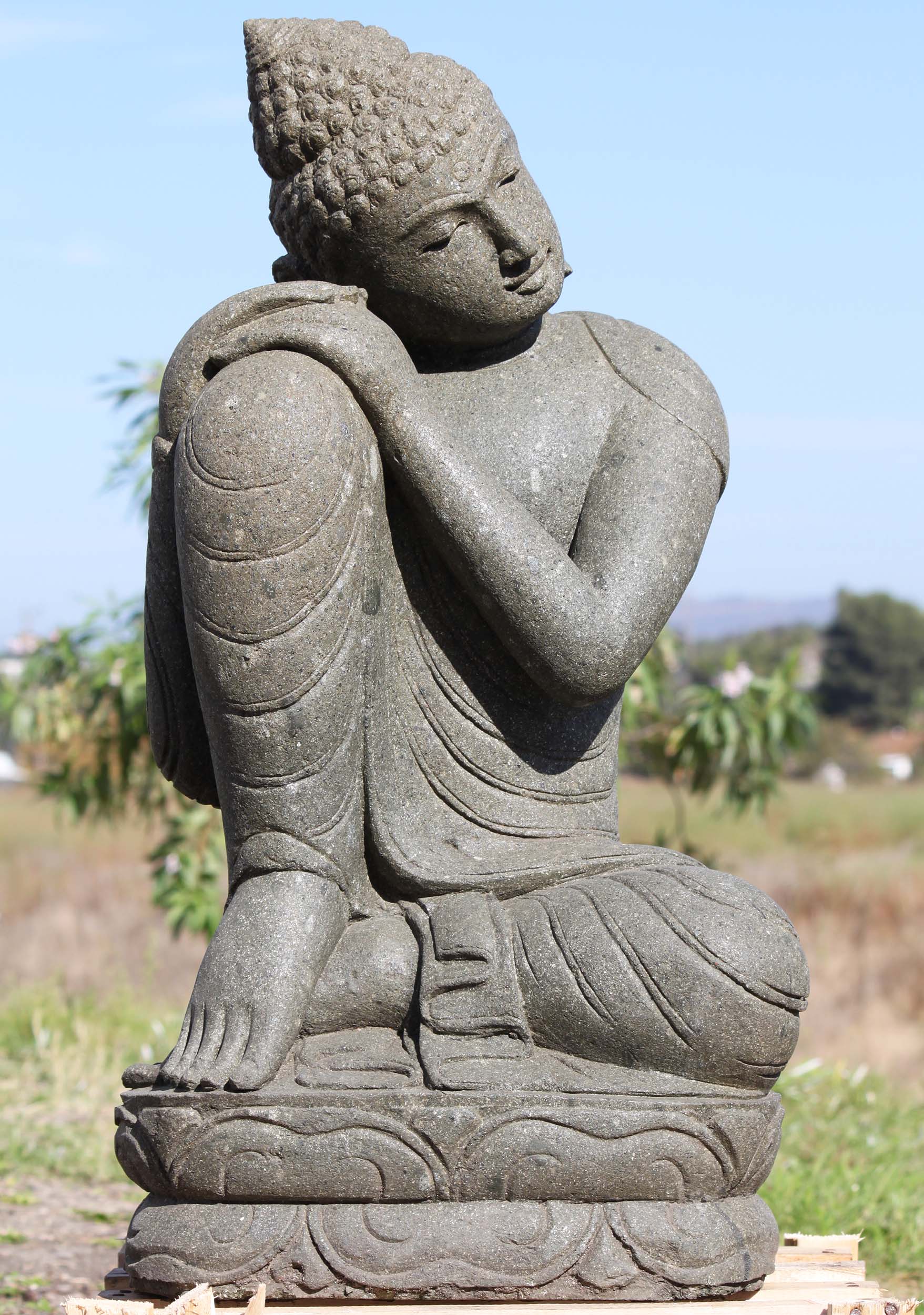 SOLD Stone Garden Resting Buddha Statue 34