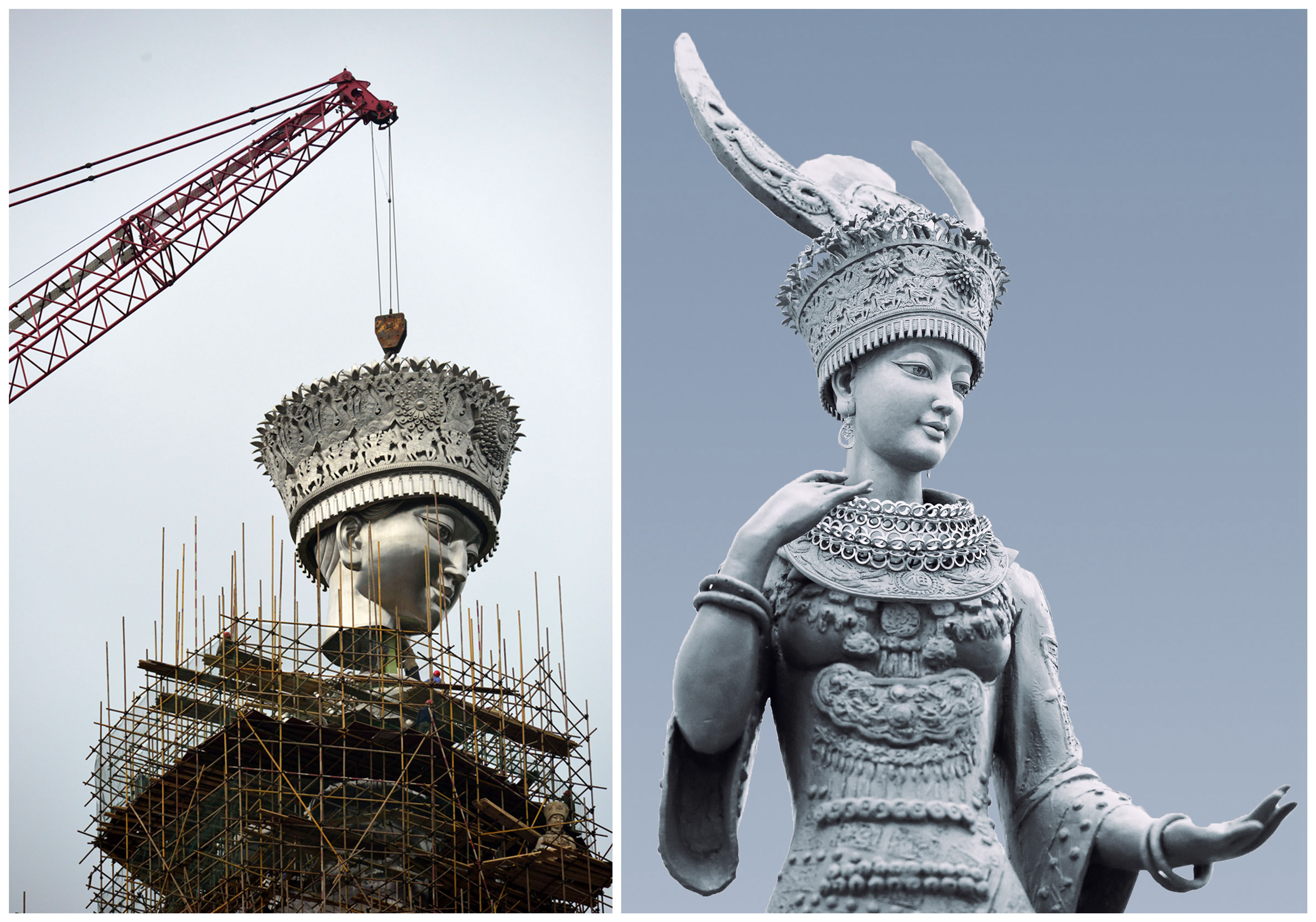 A statue of the Goddess of Beauty is being built in China