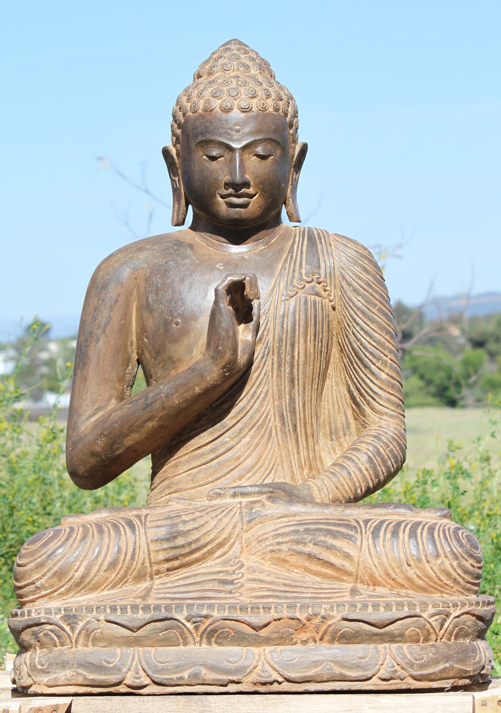 Stone Teaching Buddha Garden Statue 36
