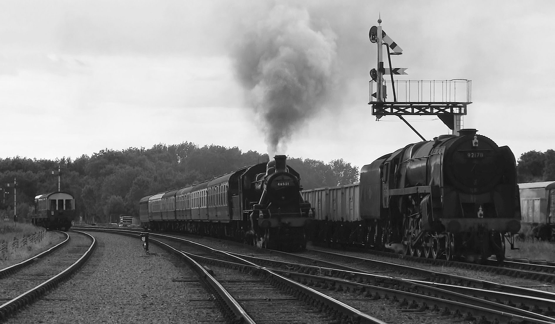 Steam locomotives in black and white featuring a Photo charter with ...