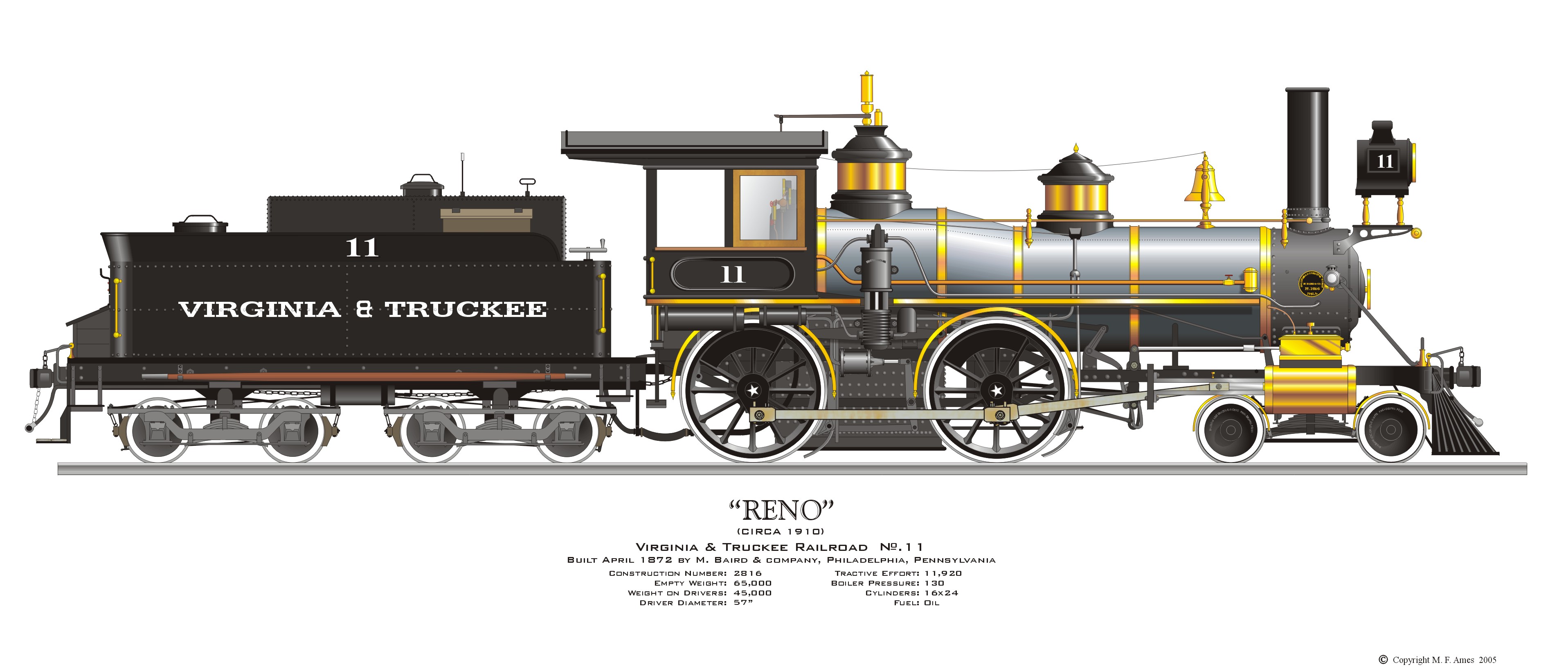 Virginia & Truckee, Locomotive #11, Reno