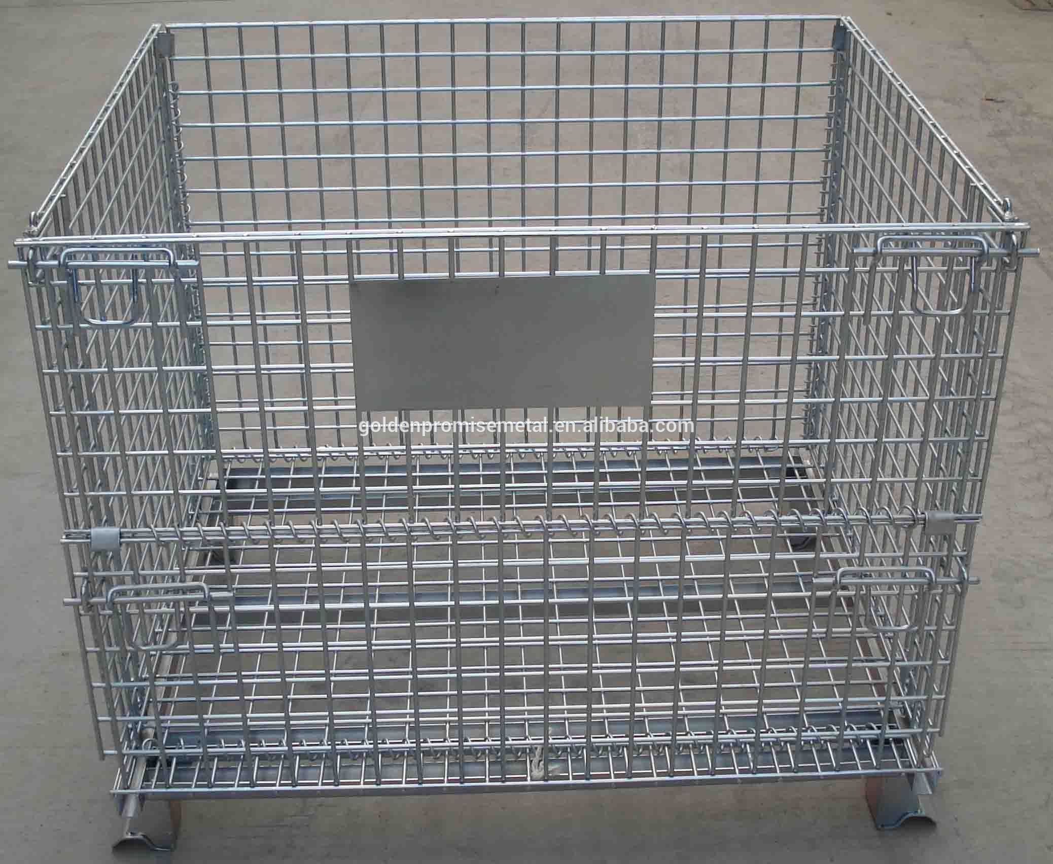 Folding Wire Mesh Cage Storage Steel Crate,Foldable Steel Cage - Buy ...