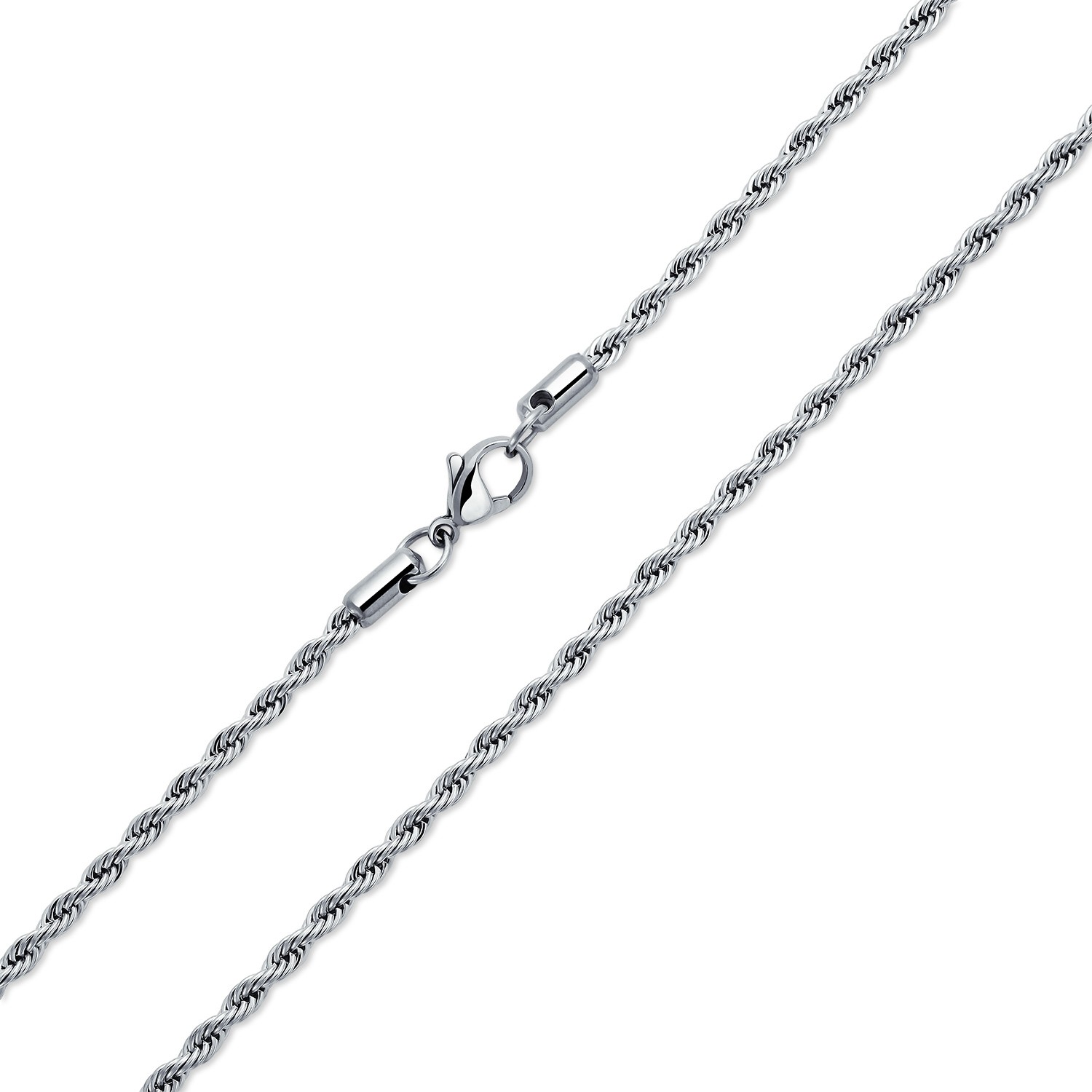 Mens Unisex Stainless Steel Rope Chain Necklace 2.5mm