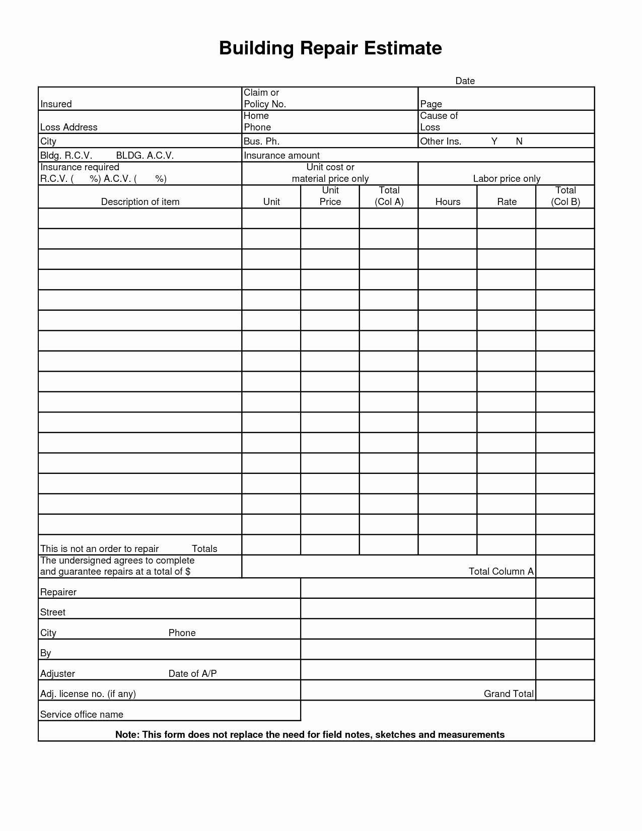 Steel Fabrication Estimating Excel Best Of Job Quotation Template ...