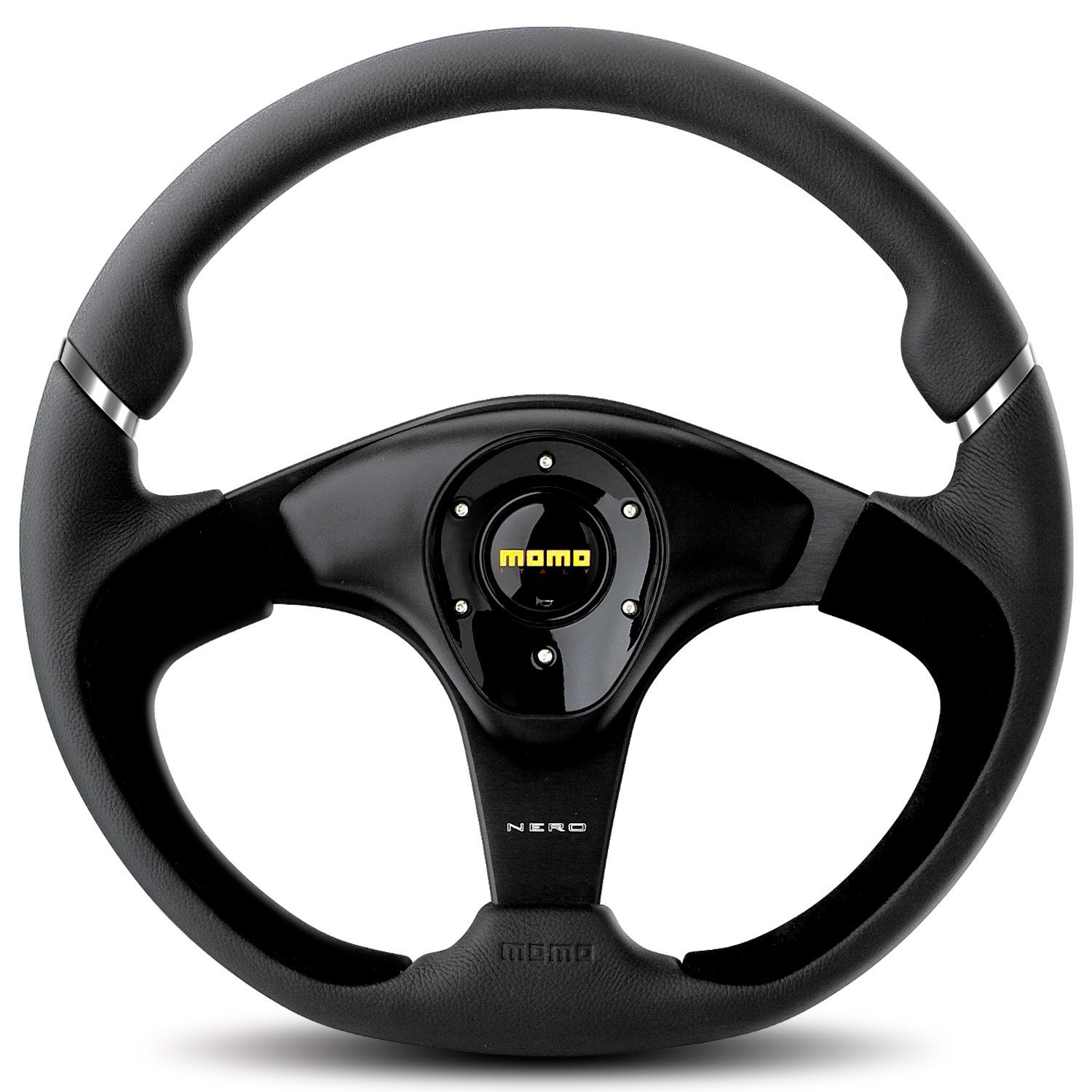 Amazon.com: MOMO NER35BK0B Nero 350 mm Leather Steering Wheel ...