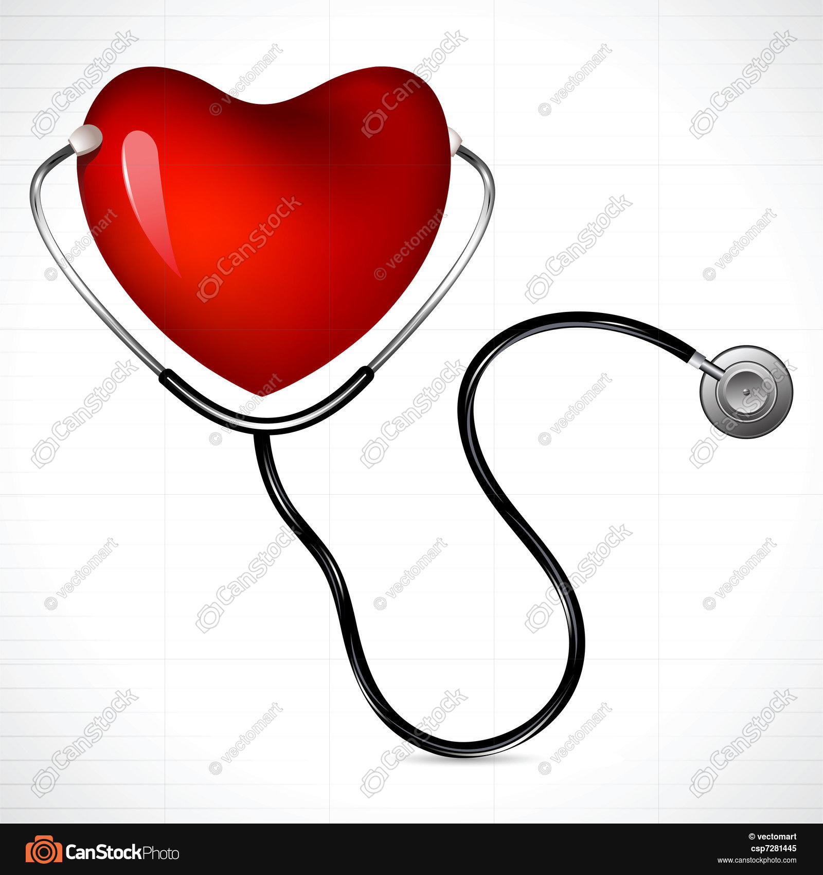 Stethoscope with heart. Illustration of stethoscope on heart ...