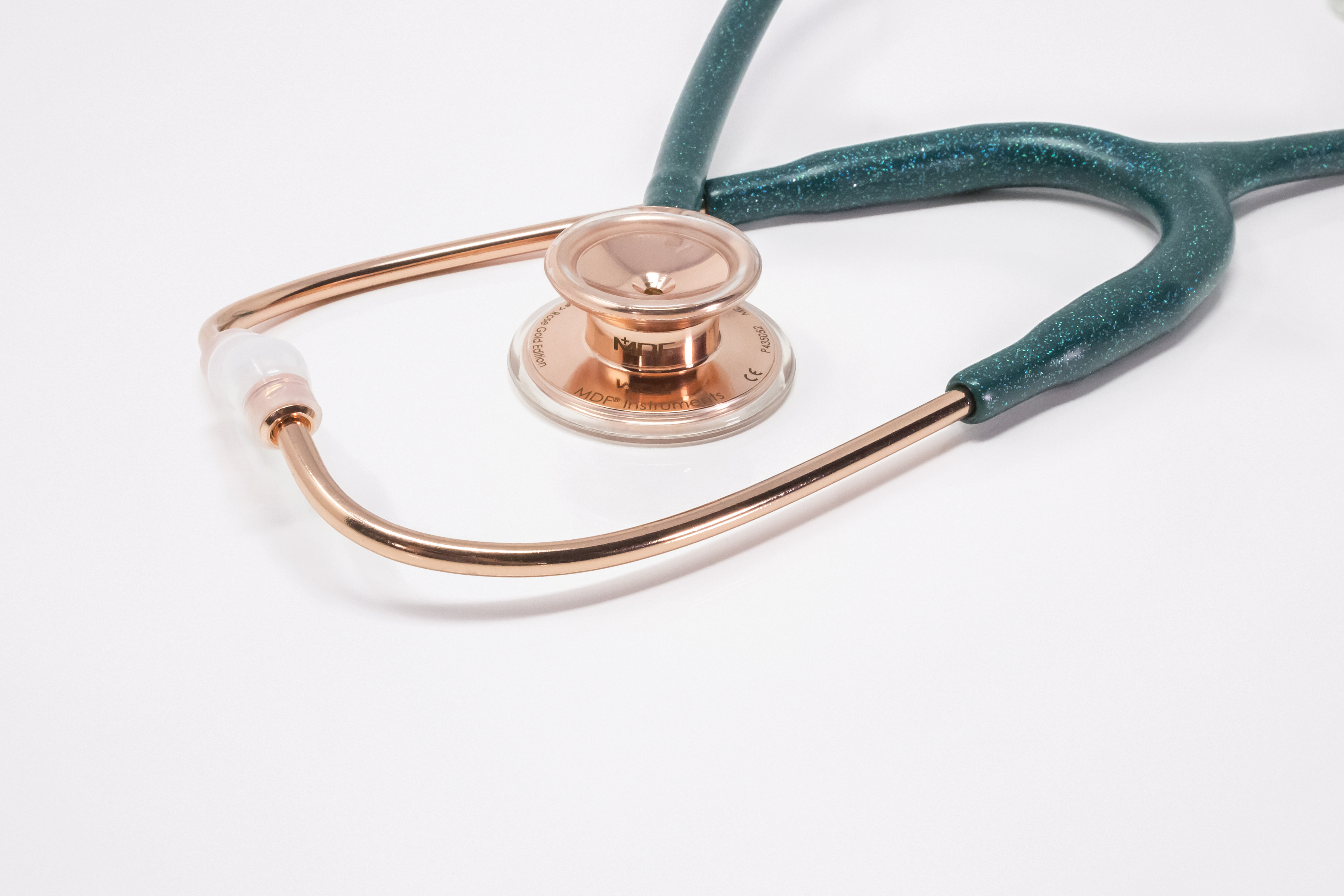 Mermaid Green Glitter Rose Gold Stethoscope | Limited Edition Mprint ...