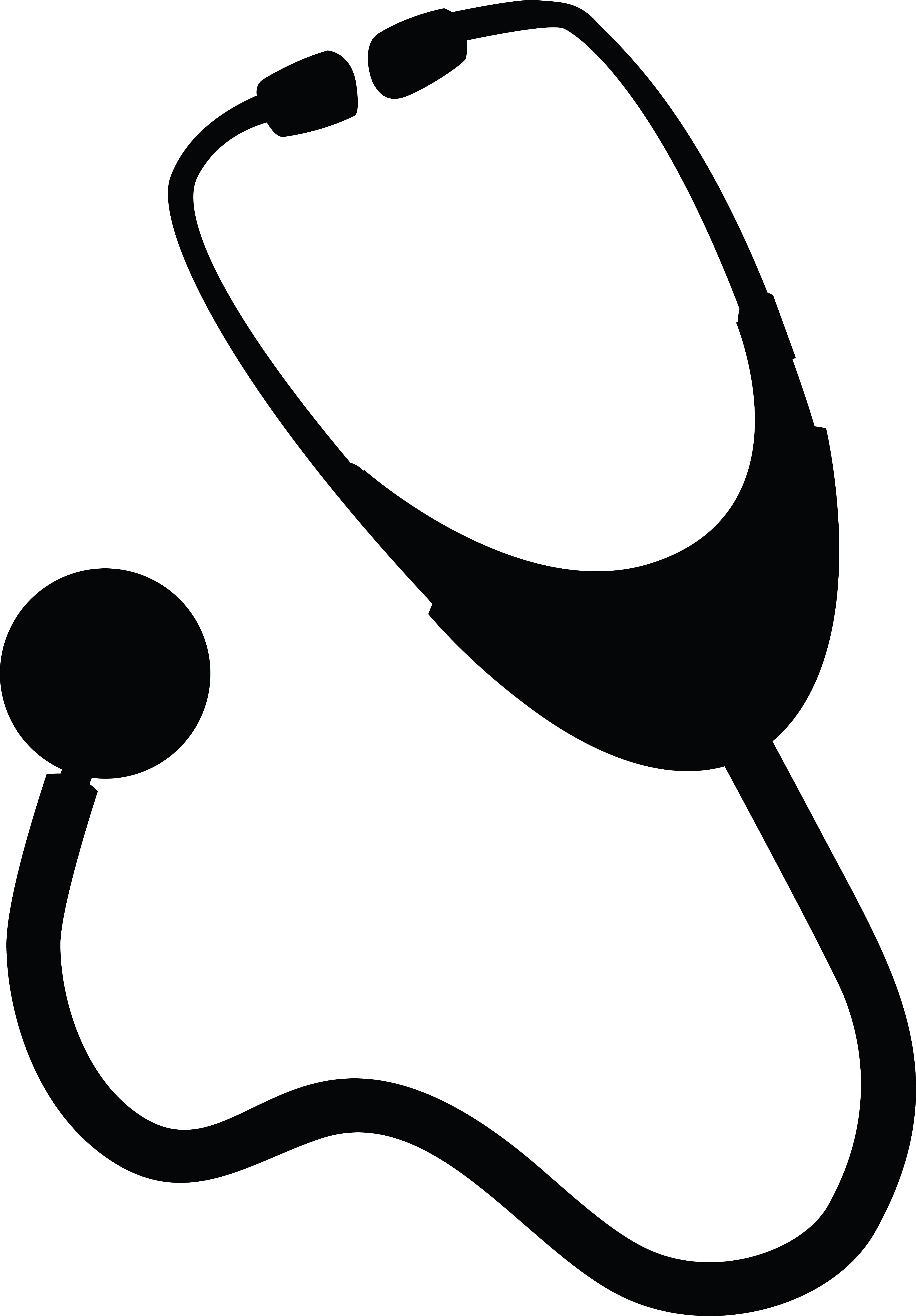 Free Clipart Of A Black and White Stethoscope