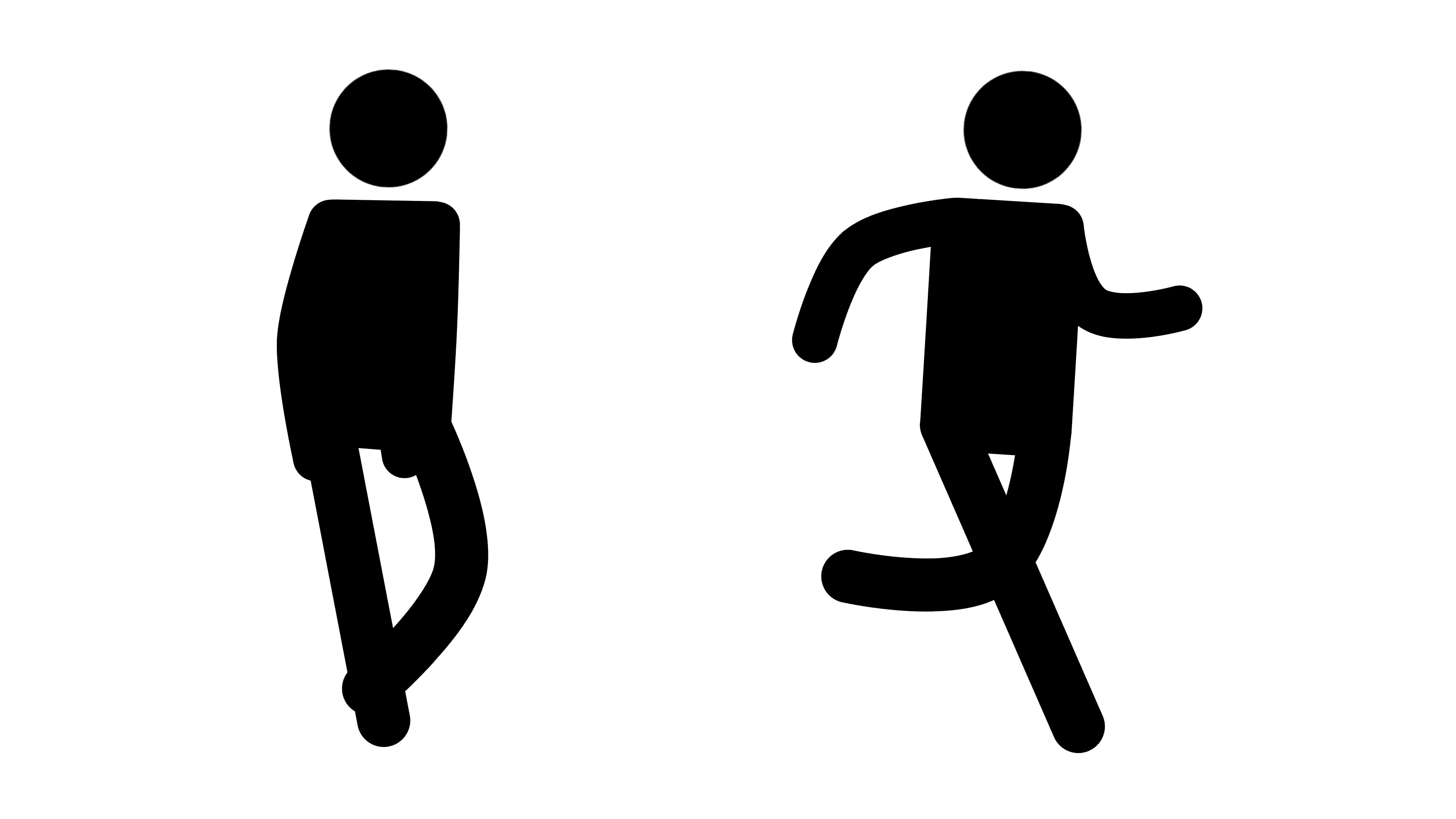 Male stick figure character walk and run cycle Motion Background ...