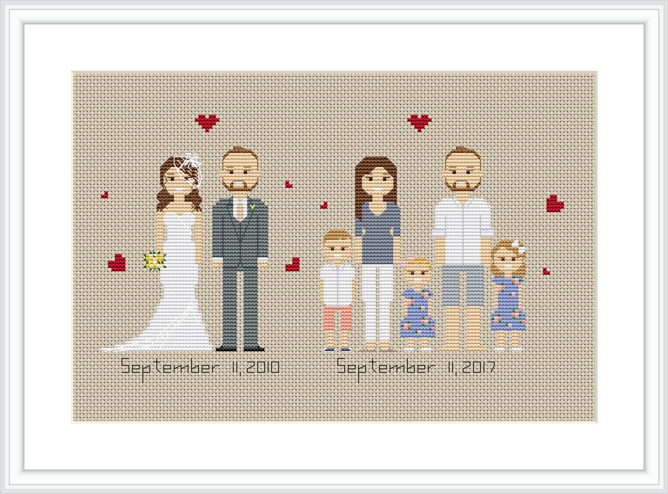 Anniversary gift Cross Stitch Pattern PDF Family cross stitch ...