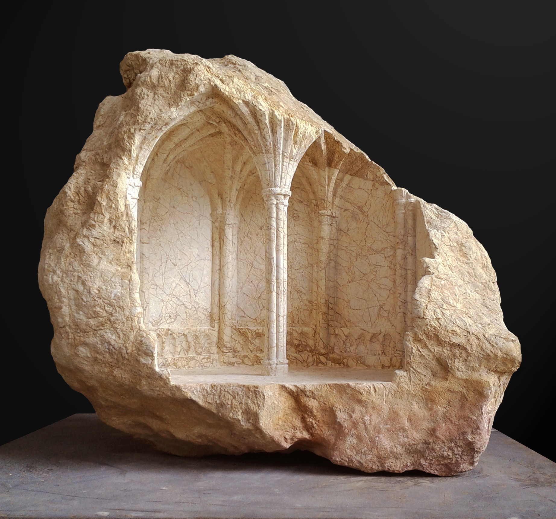 Miniature Spaces Carved From Stone | ArchDaily
